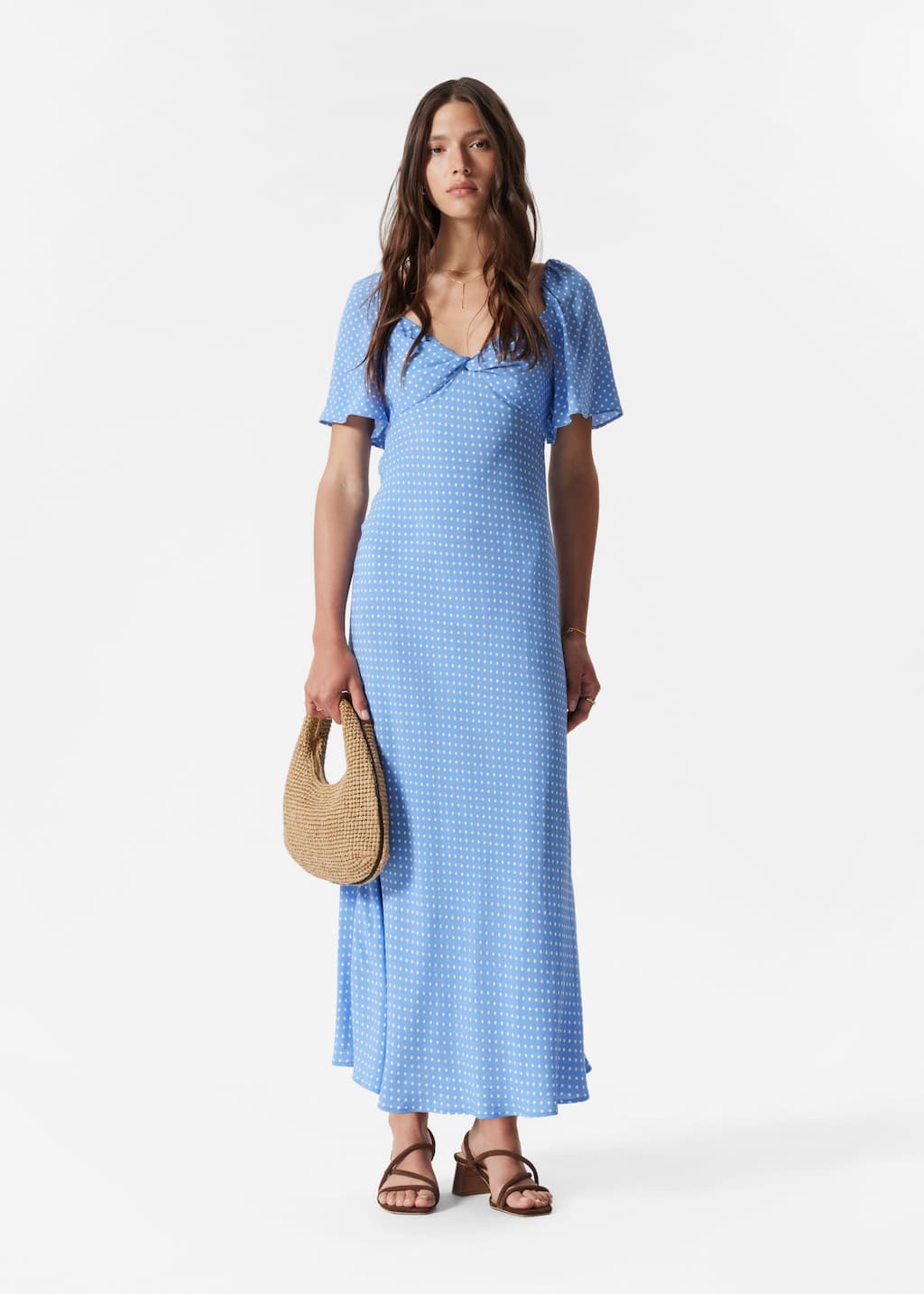 Image of Robe midi à manches volantées
