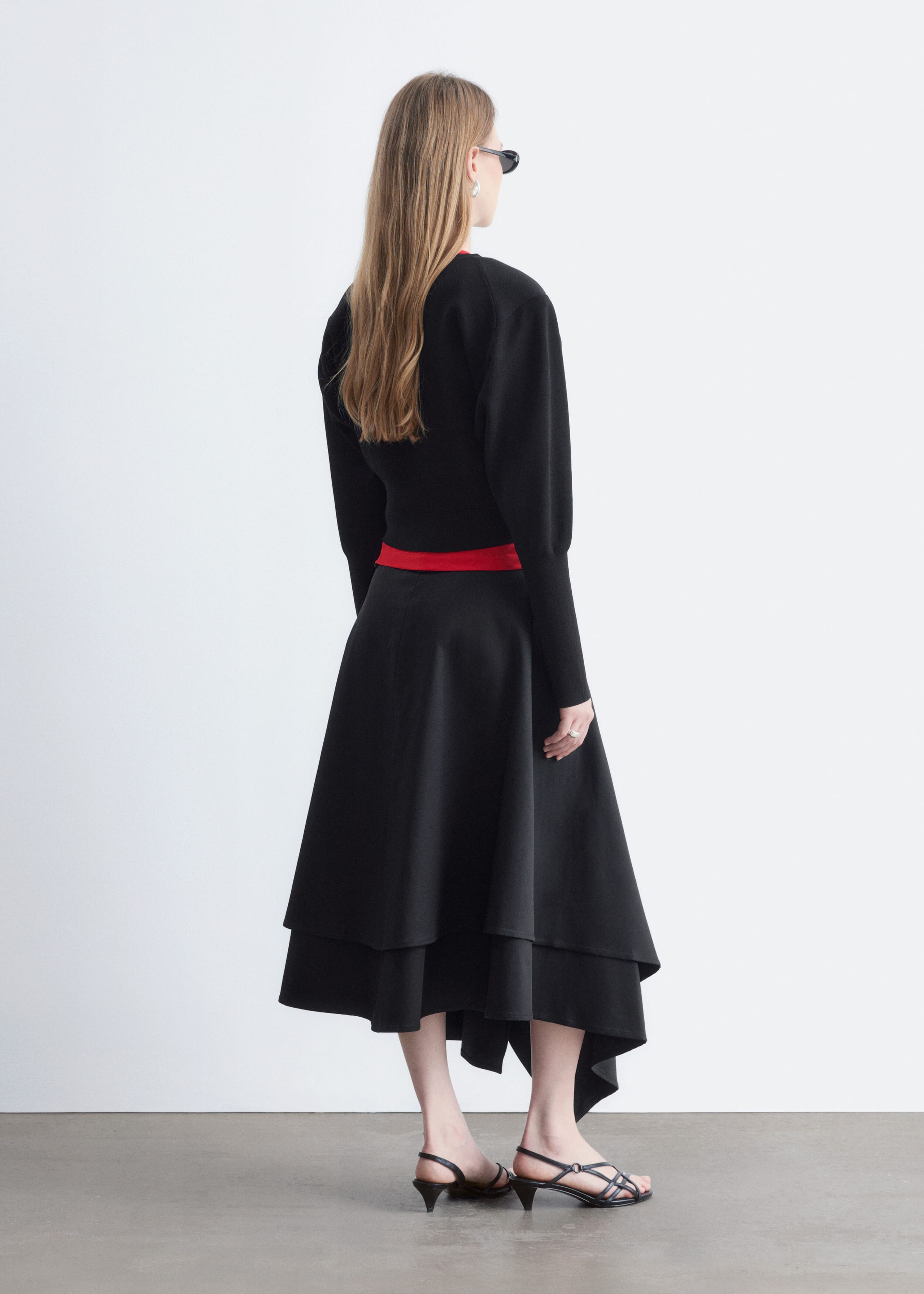 Button Loop Slim Cardigan - Black - Lookbook