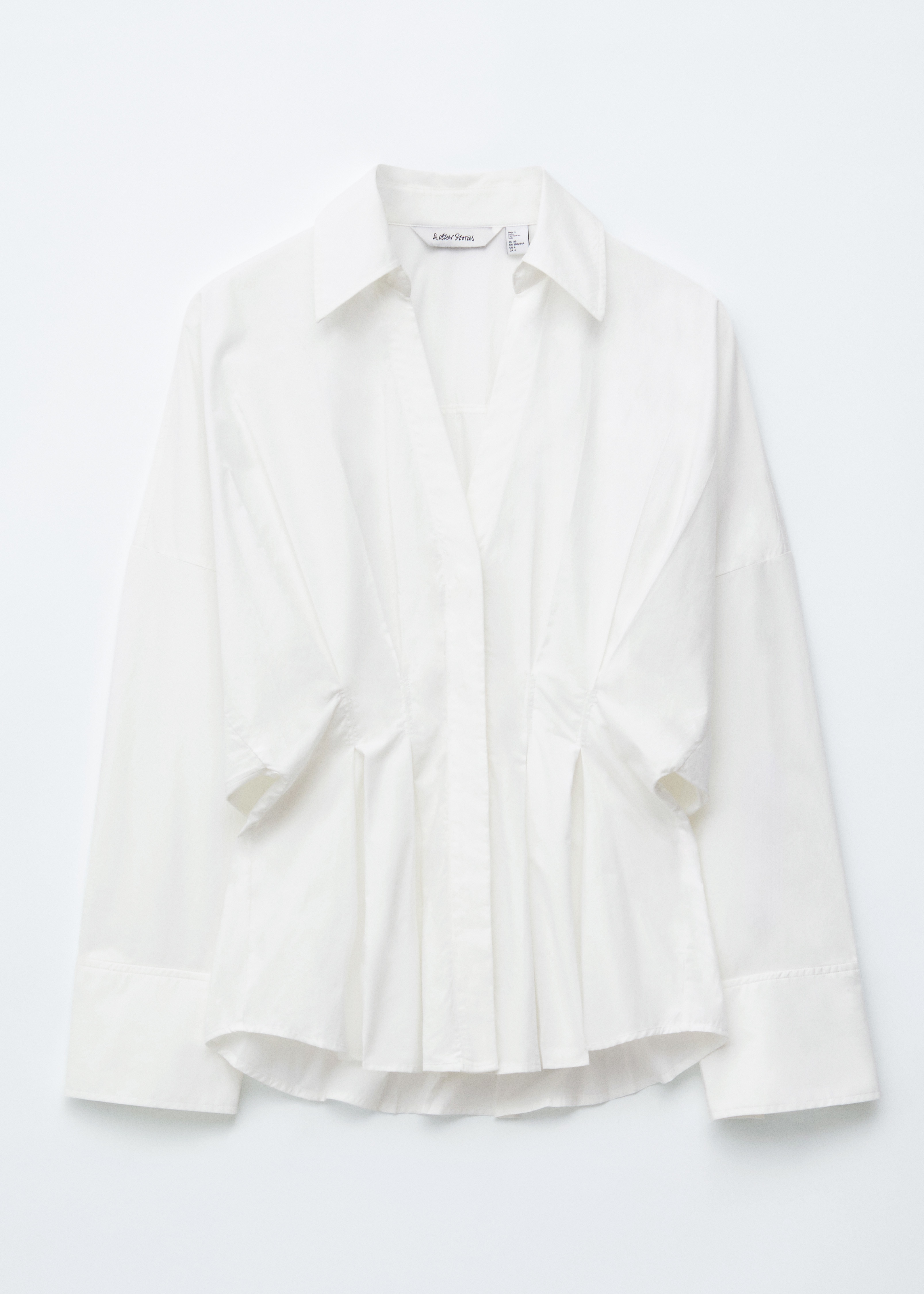 Skjorte i bomuld med tætsiddende talje - Hvid