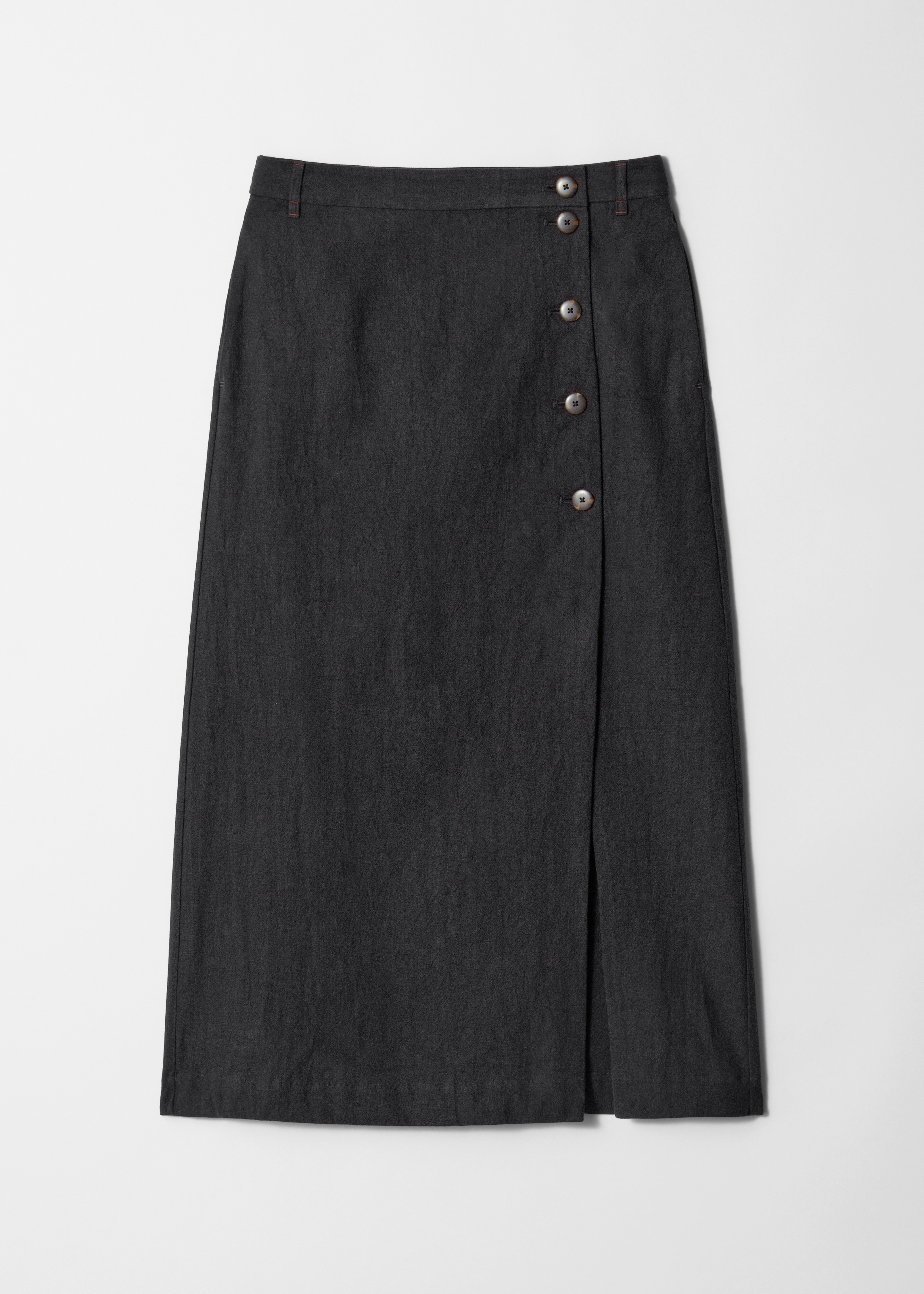 Falda midi acampanada - Negro/Beige