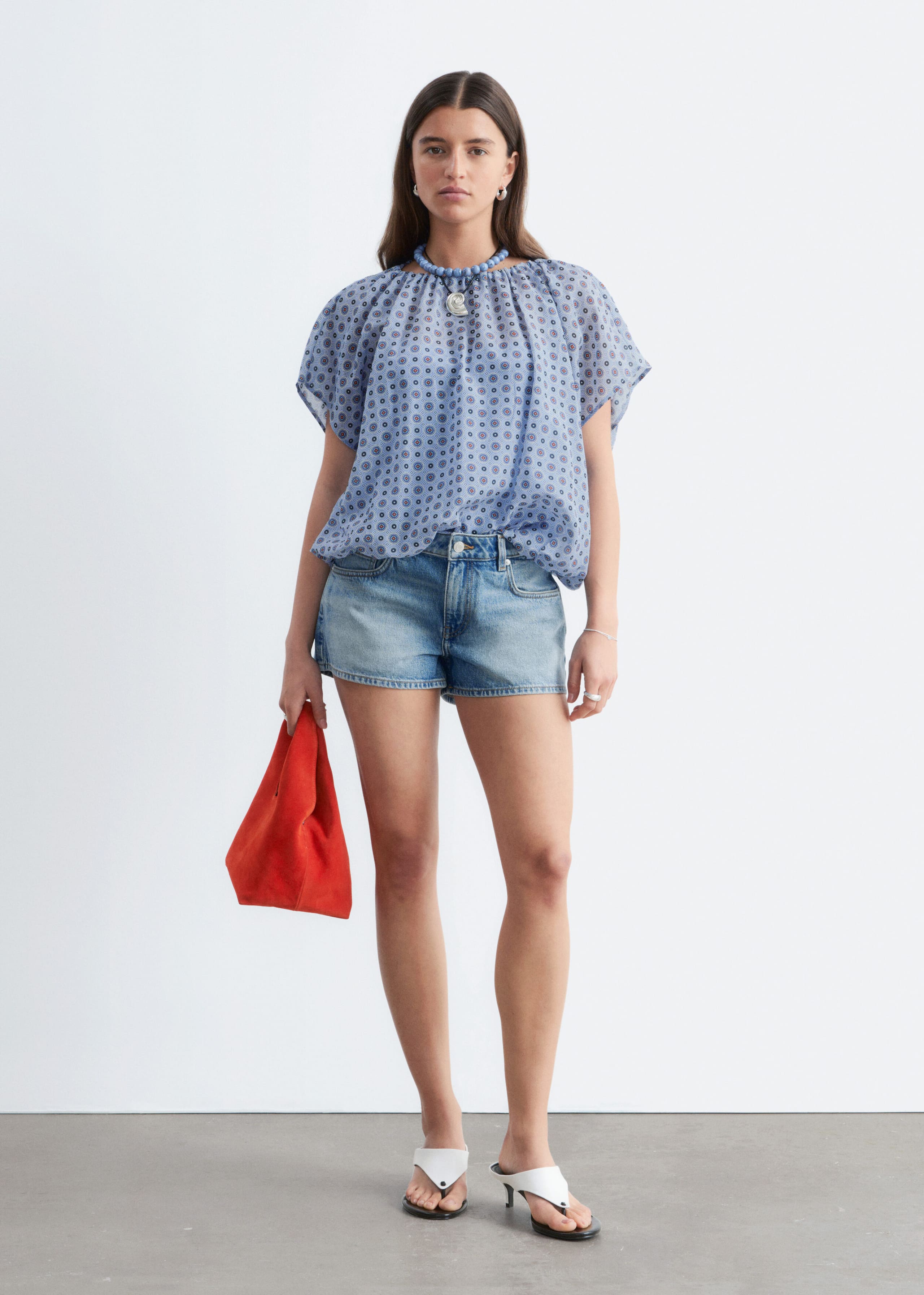 Image of Printed Balloon Blouse