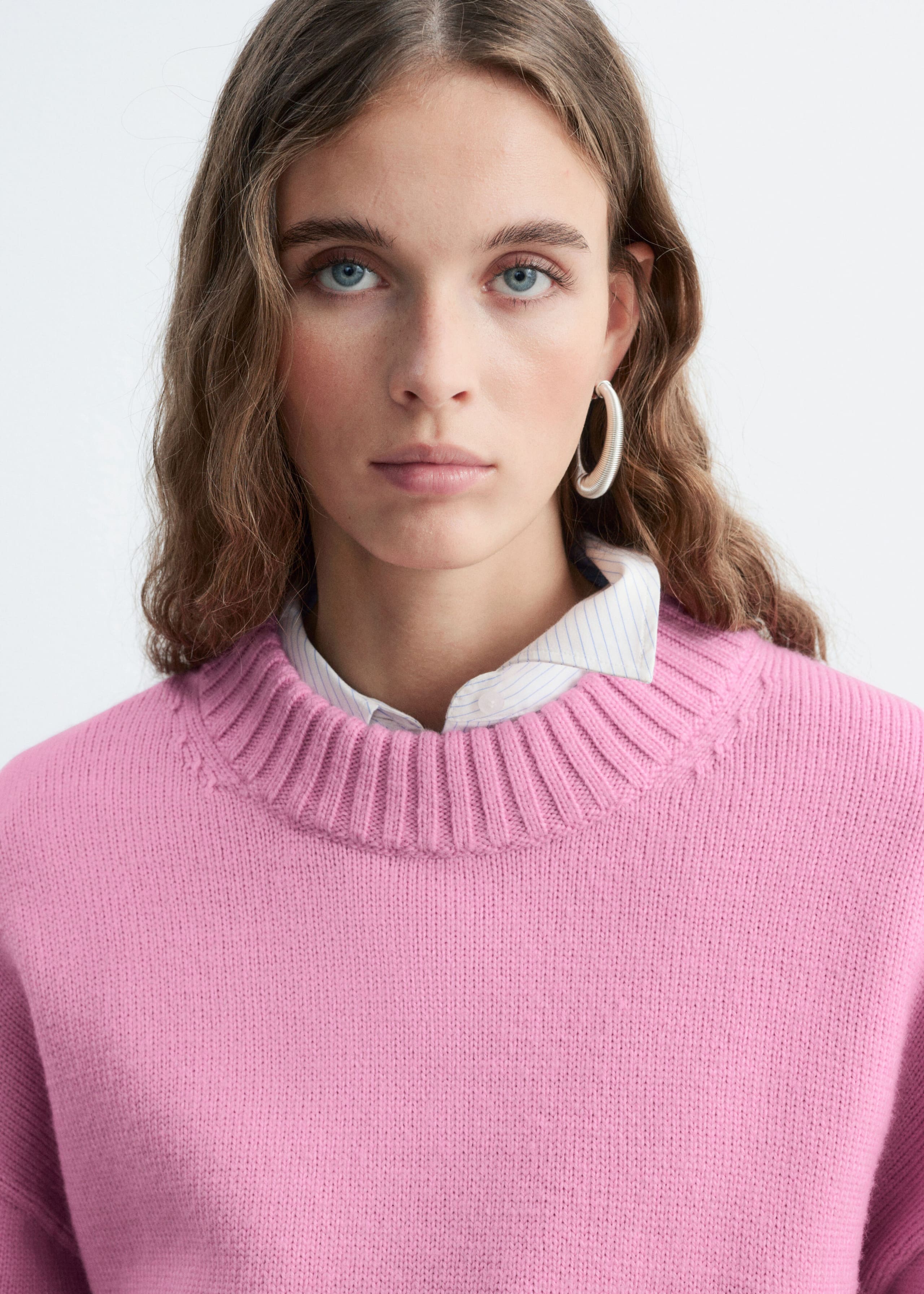 Oversized Wool Jumper - Pink - Lookbook