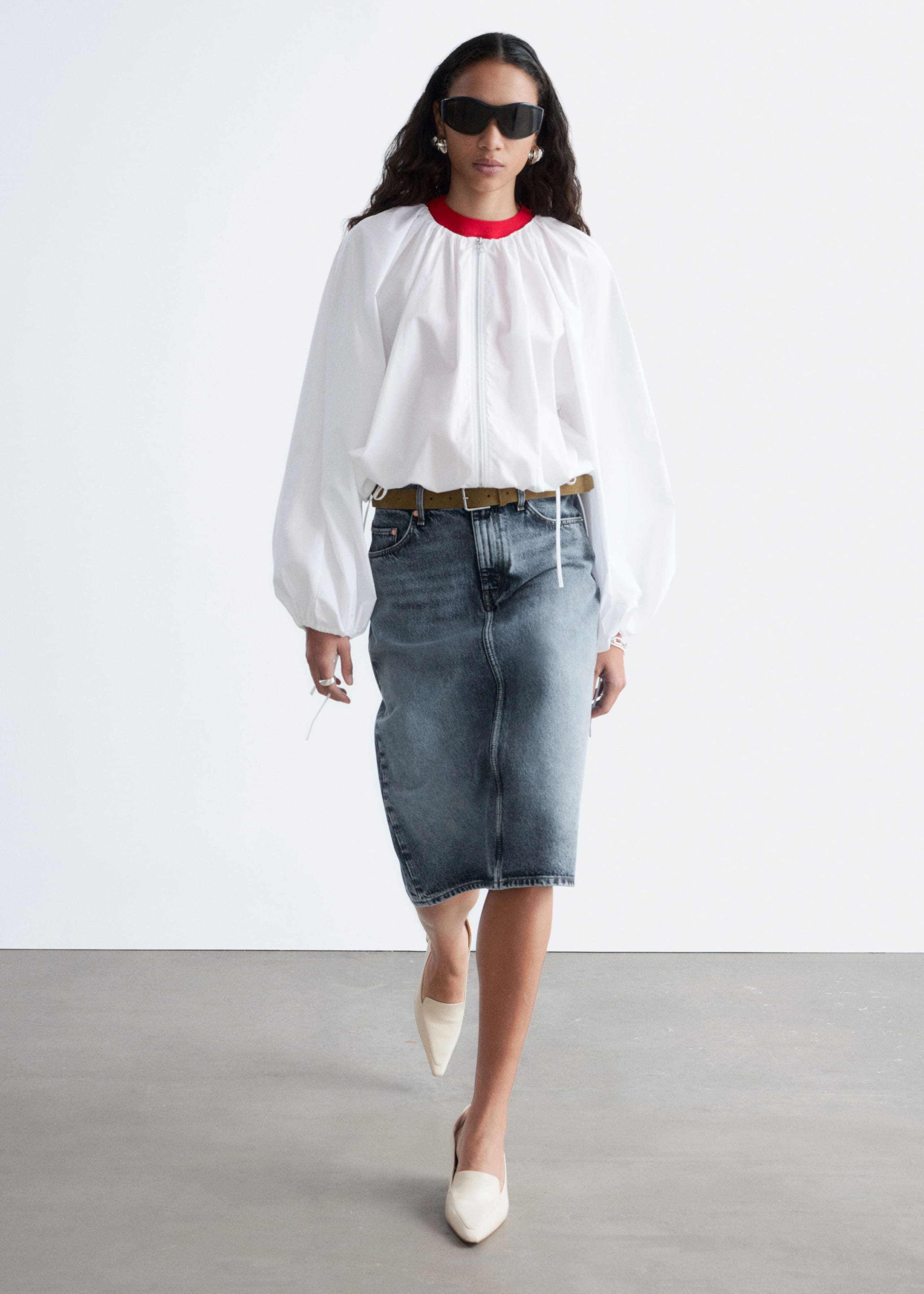 Image of Denim Midi Skirt