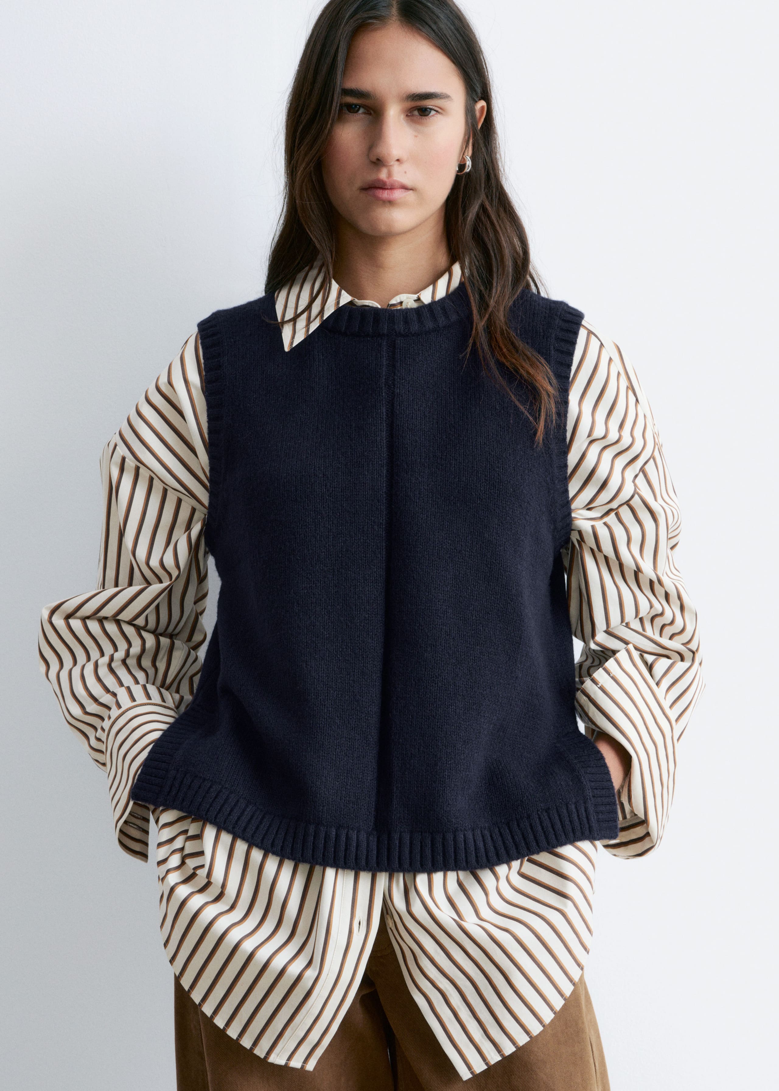 Strickpullunder - Graubraun - Lookbook