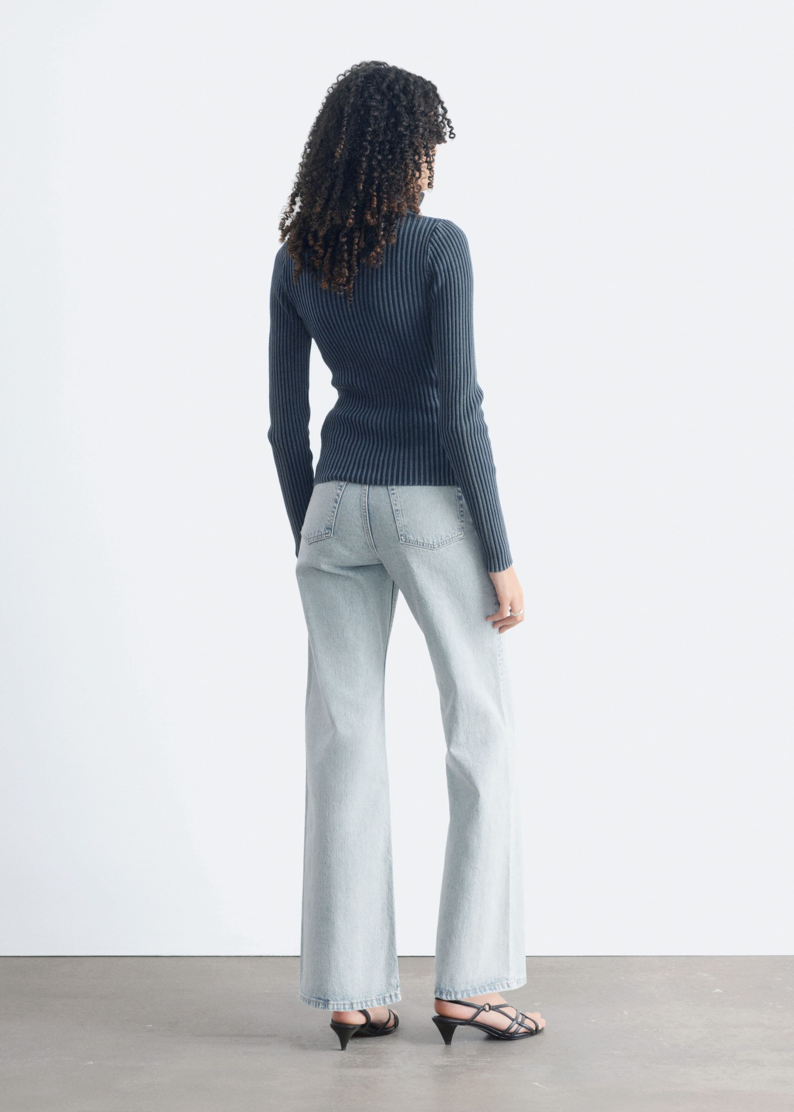 Zip-Up Turtleneck Cardigan - Dark Blue - Still Life