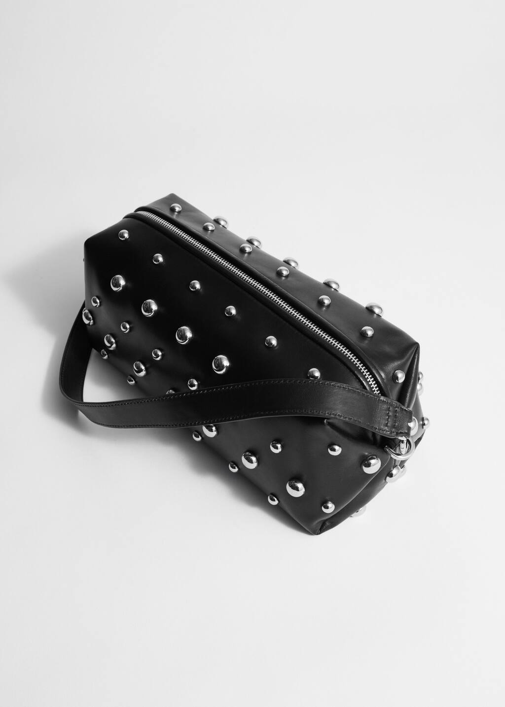 Studded Leather Clutch - Black - Still Life