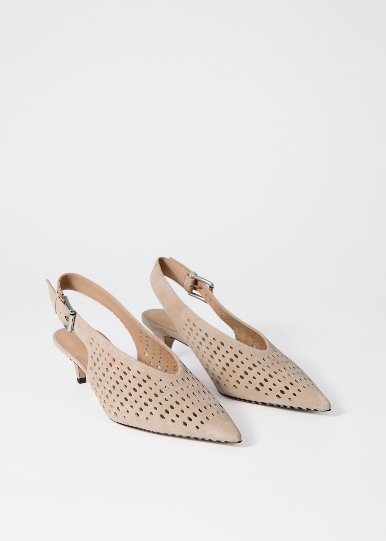 Pantofi slingback cu toc mic din piele - Bej din piele întoarsă/Imprimeu leopard din piele întoarsă/Negru - 4