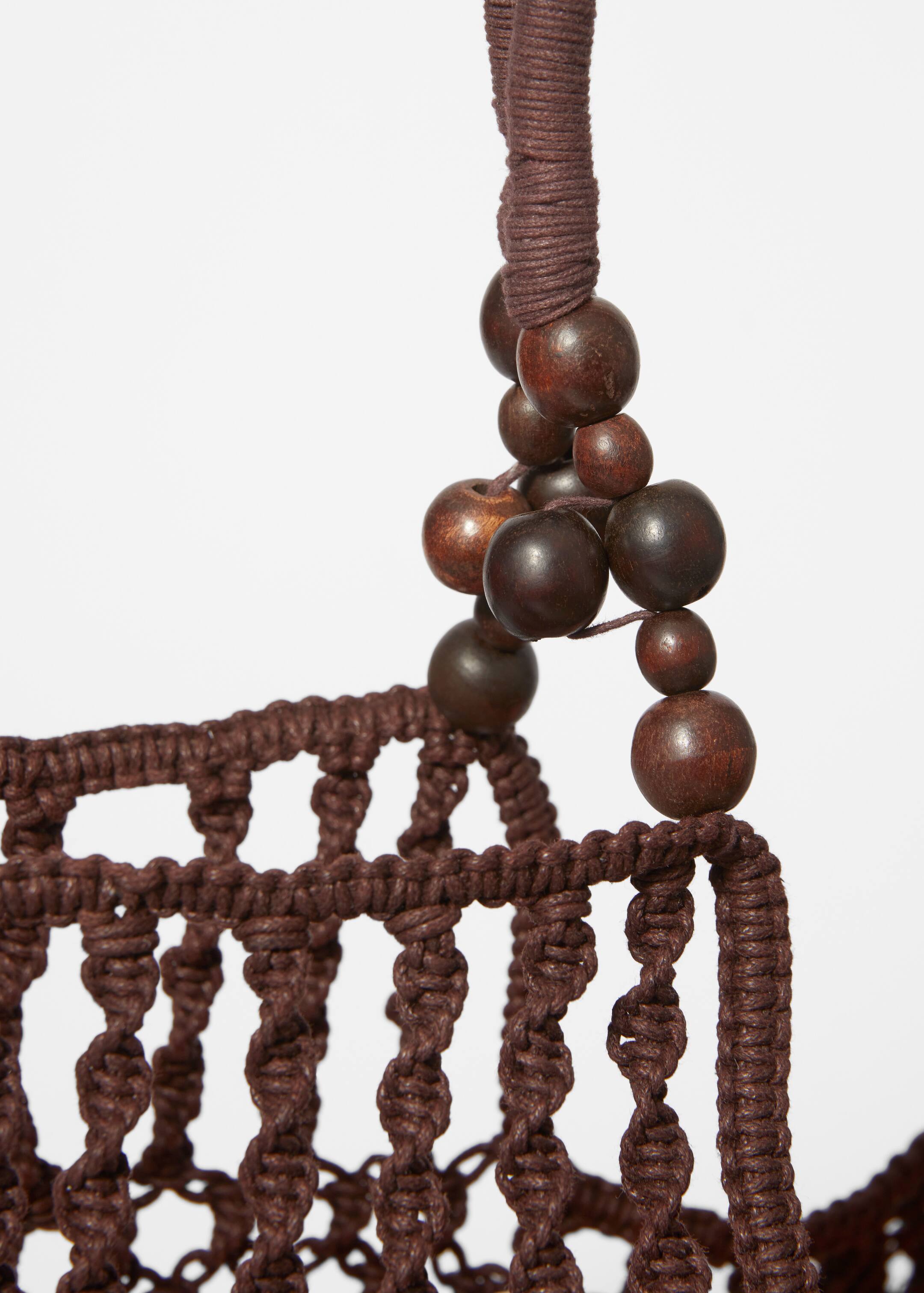 Größeres Bild anzeigen: Gehäkelte Tragetasche mit Perlenverzierung - Dunkelbraun - Ladies | H&M AT 5