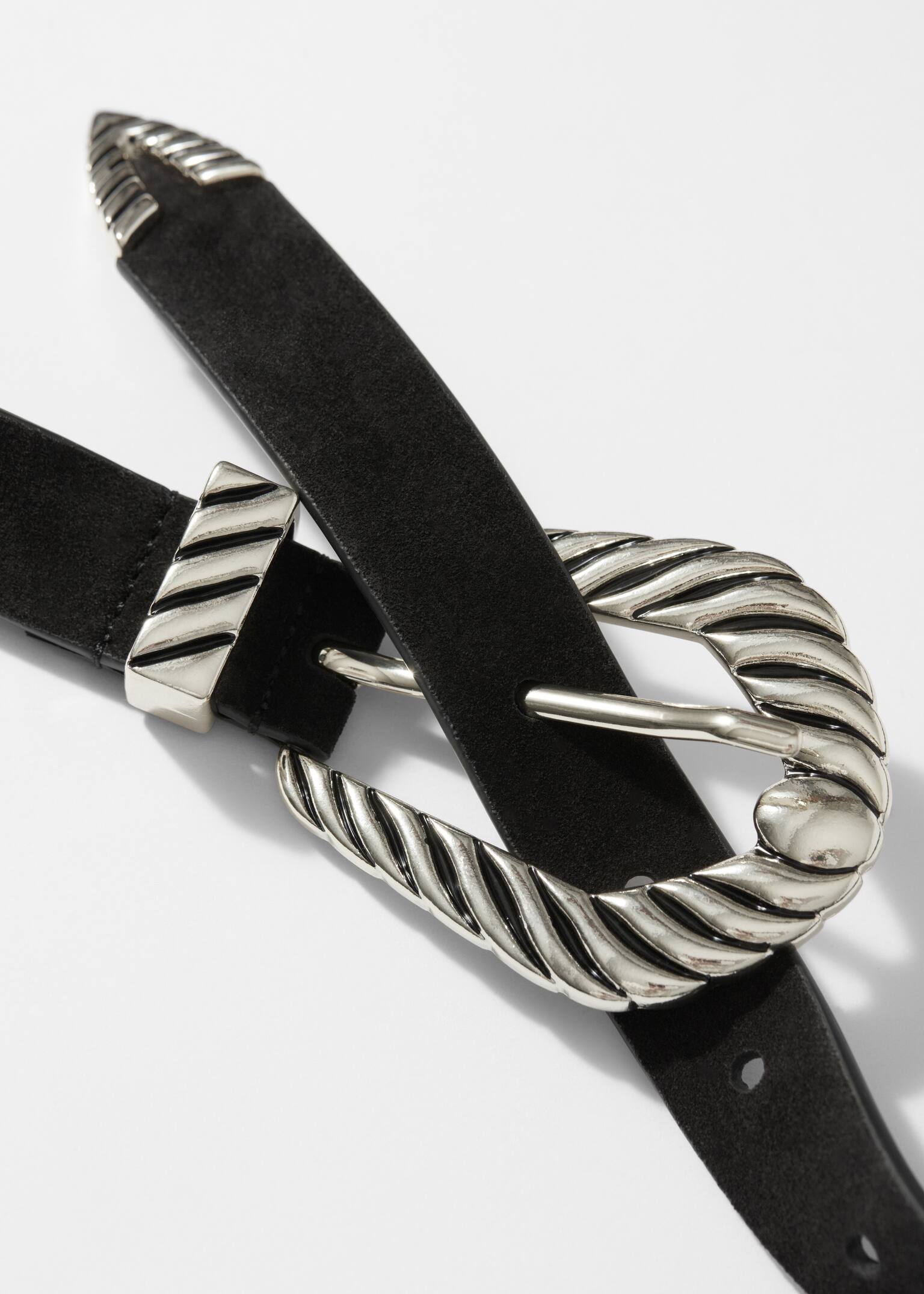 Western Suede Belt - Fekete - 3