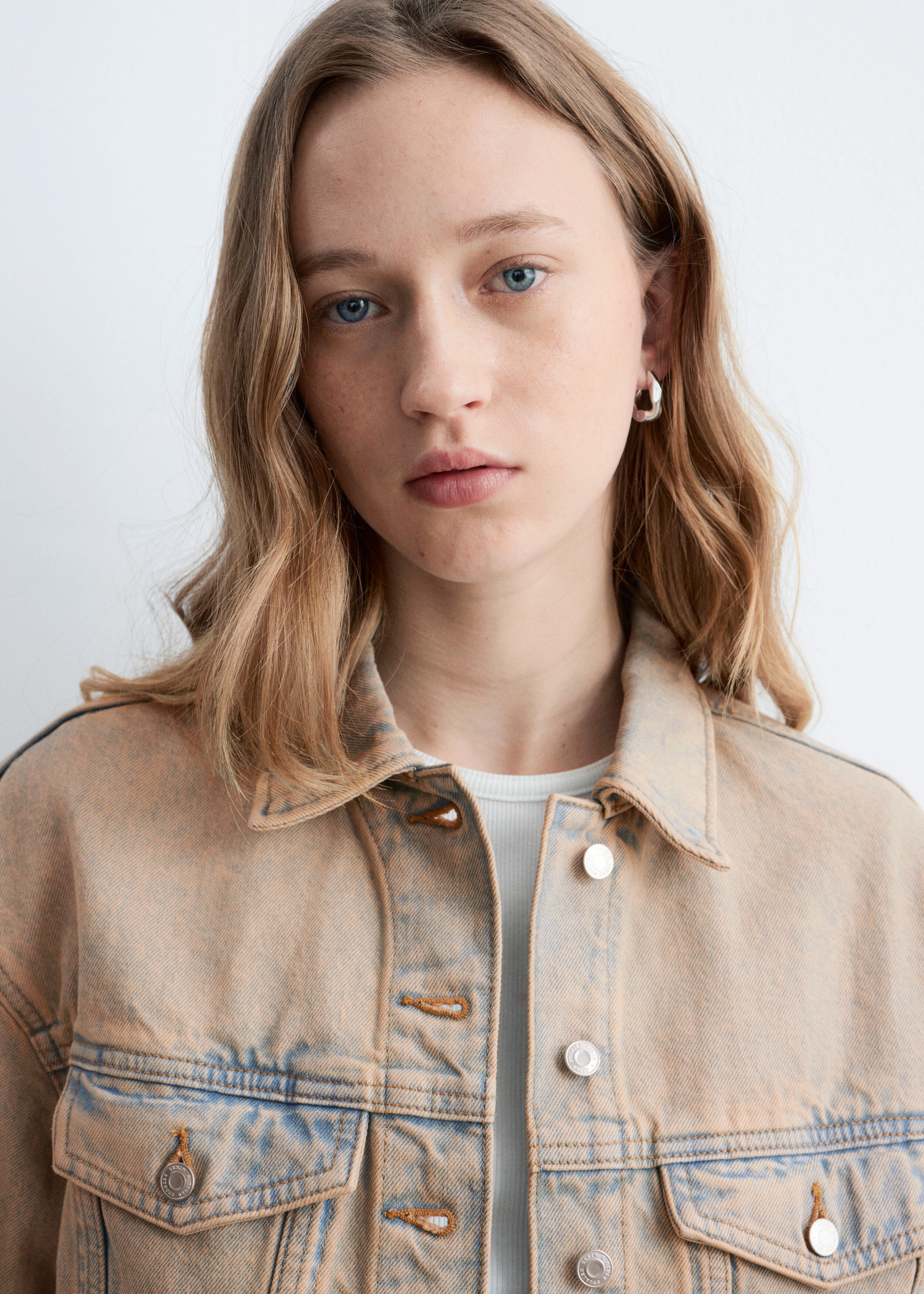 Cropped Overdye Denim Jacket - Washed Beige - & Other Stories US