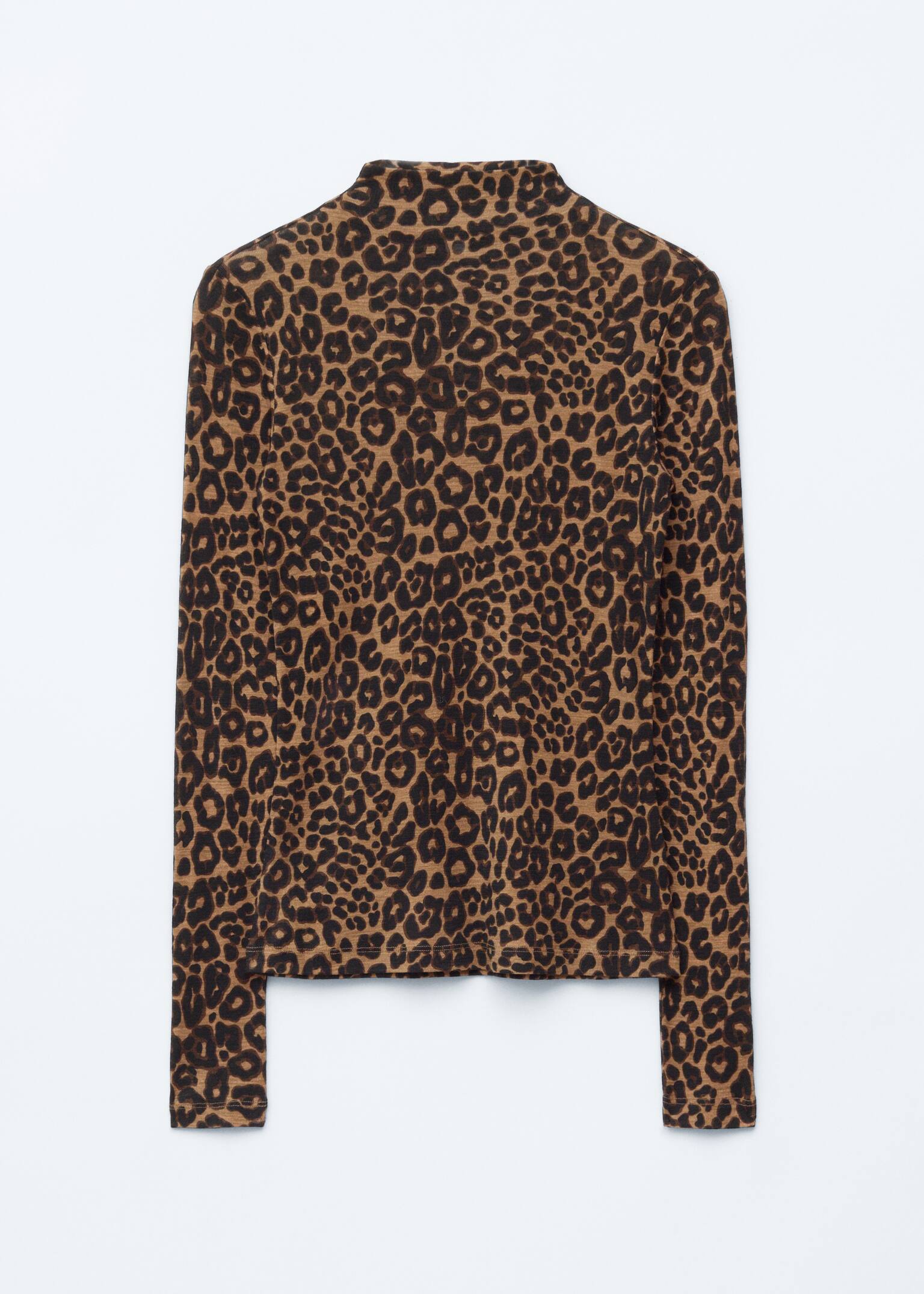 Oberteil mit Stehkragen - Braun/Leopardenmuster/Beige bedruckt/Dunkelbraun/Schwarz/Braun Kariert/Schwarz/Beige gestreift - 2