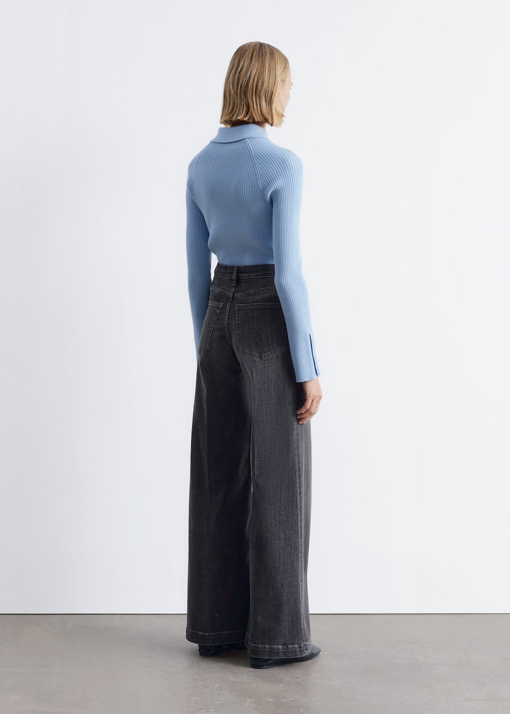 Image of Wide Press-Crease Jeans