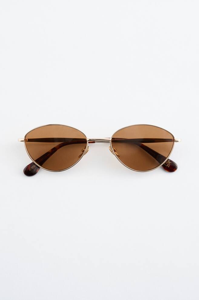Wire-Frame Oval Sunglasses - Gold - 1