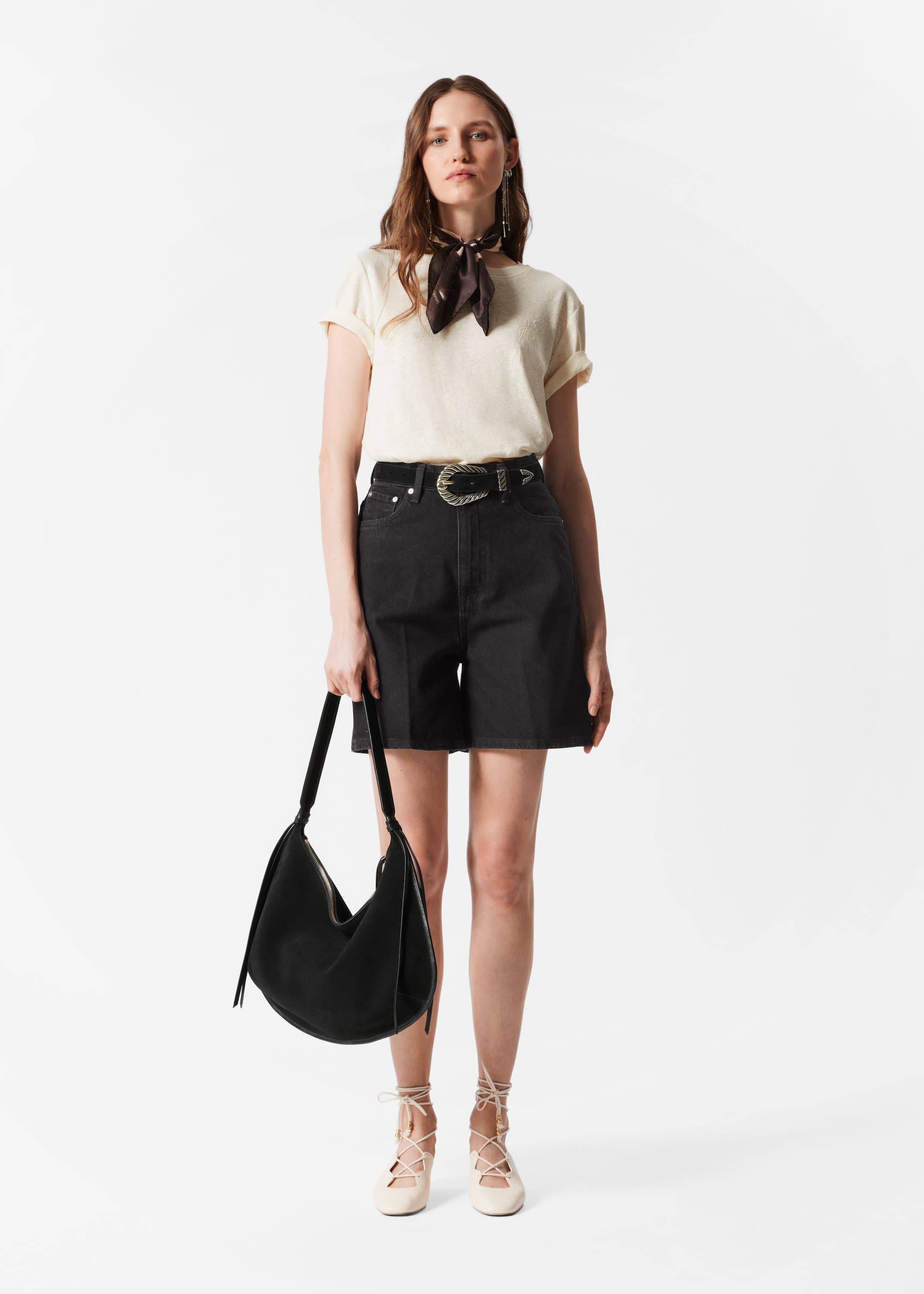 Ingrandisci l'immagine: Linen-Blend T-Shirt - Cream - DONNA | H&M CH 3