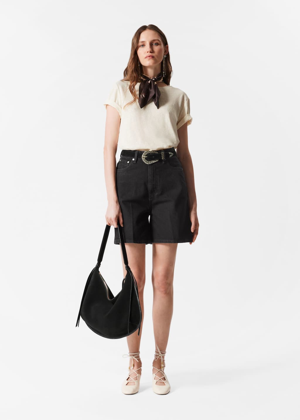 Image of Linen-Blend T-Shirt