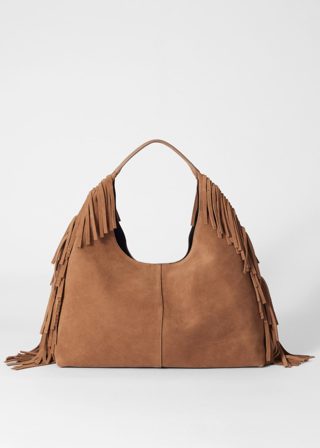 Fringed Suede Tote Bag