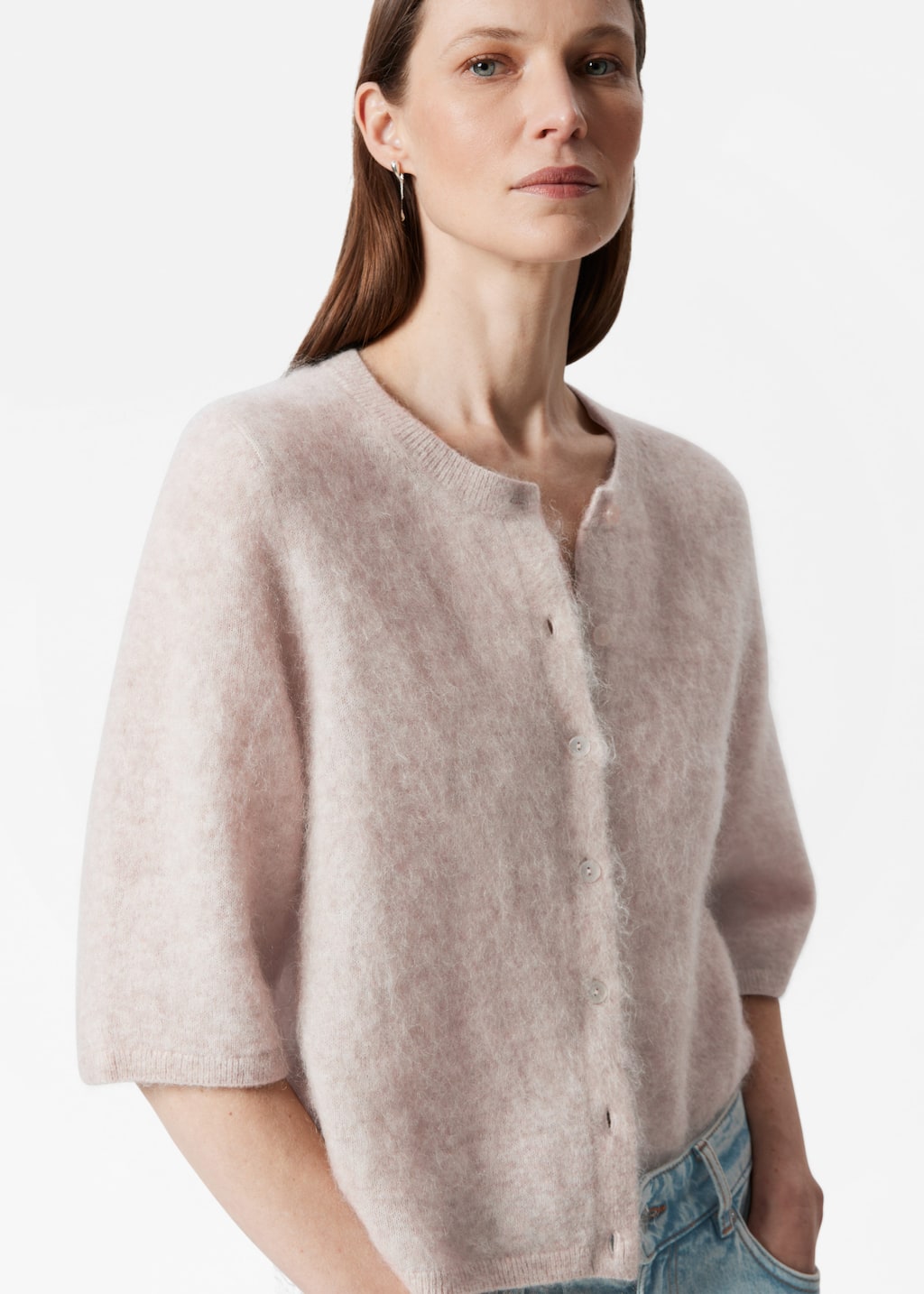 Image of Cardigan i mohairblandning
