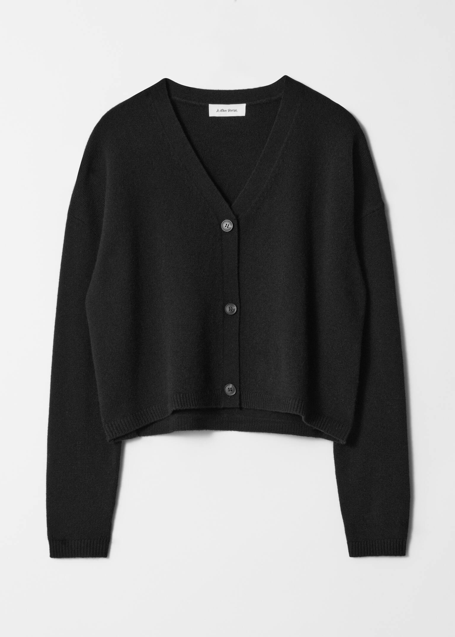 Relaxed Wool Cardigan - Black/Cream