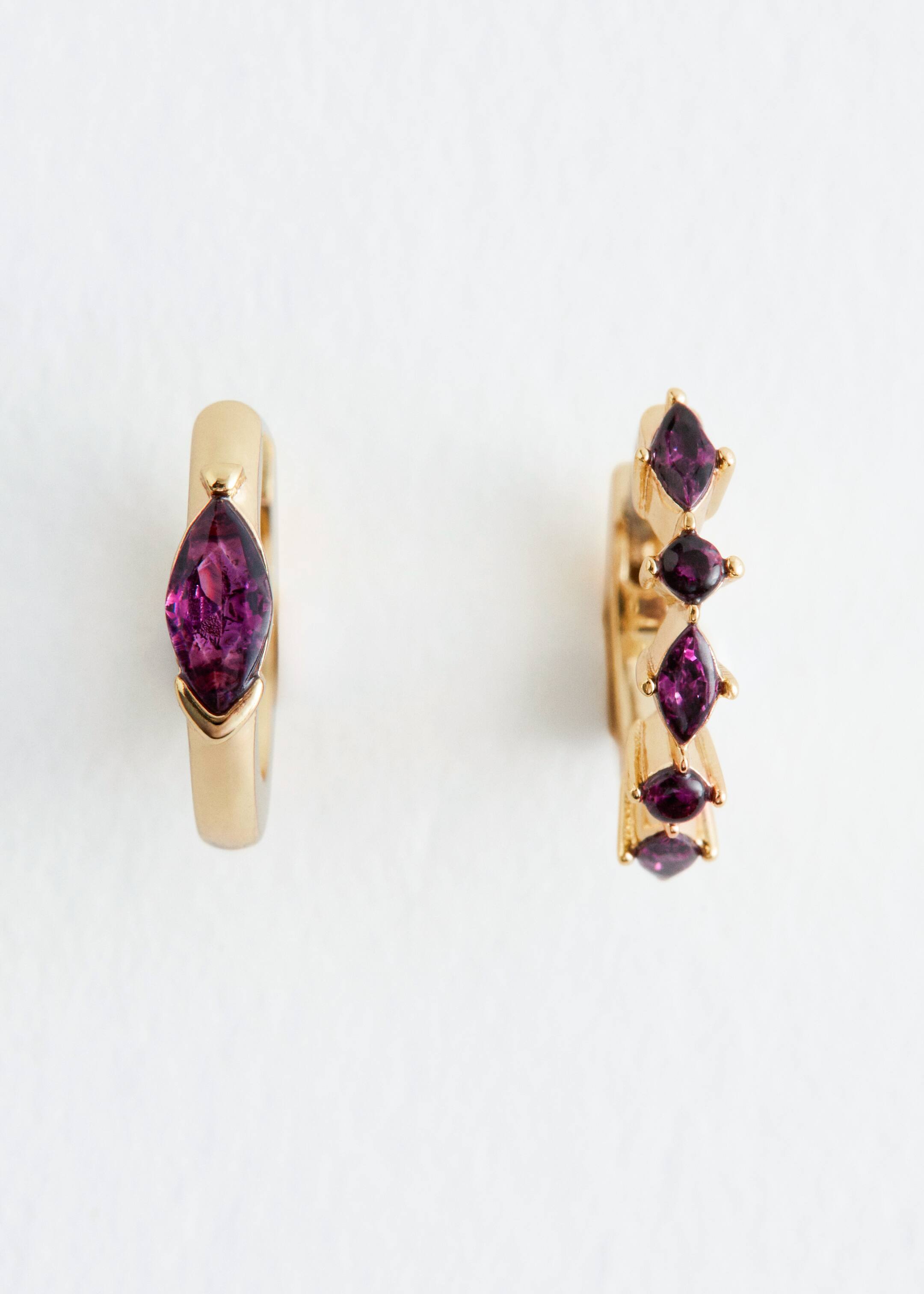 Ver imagem maior: Conjunto de brincos de argola com cristais - Dourado/Roxo - SENHORA | H&M PT 2