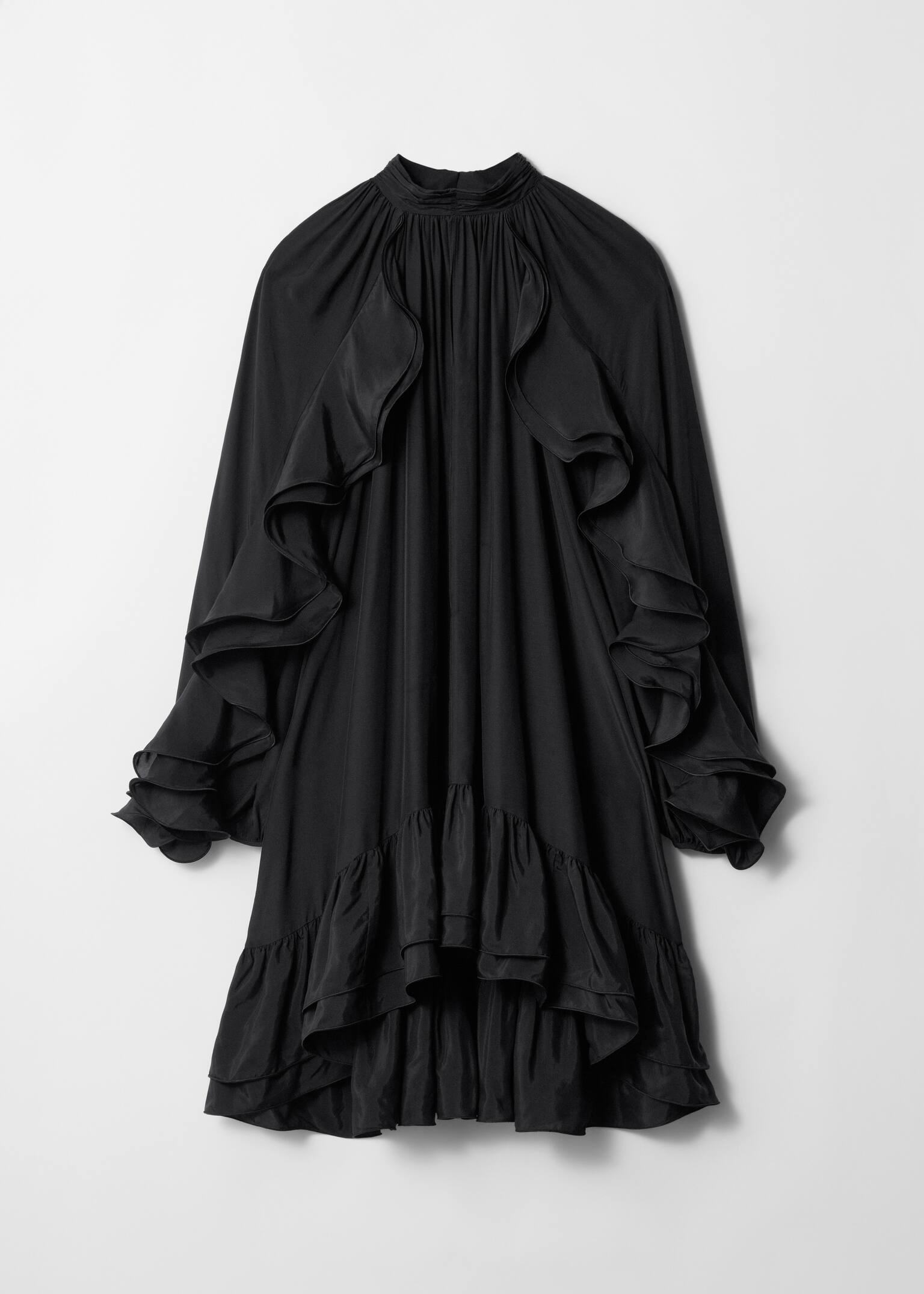 Robe courte à volants - Noir