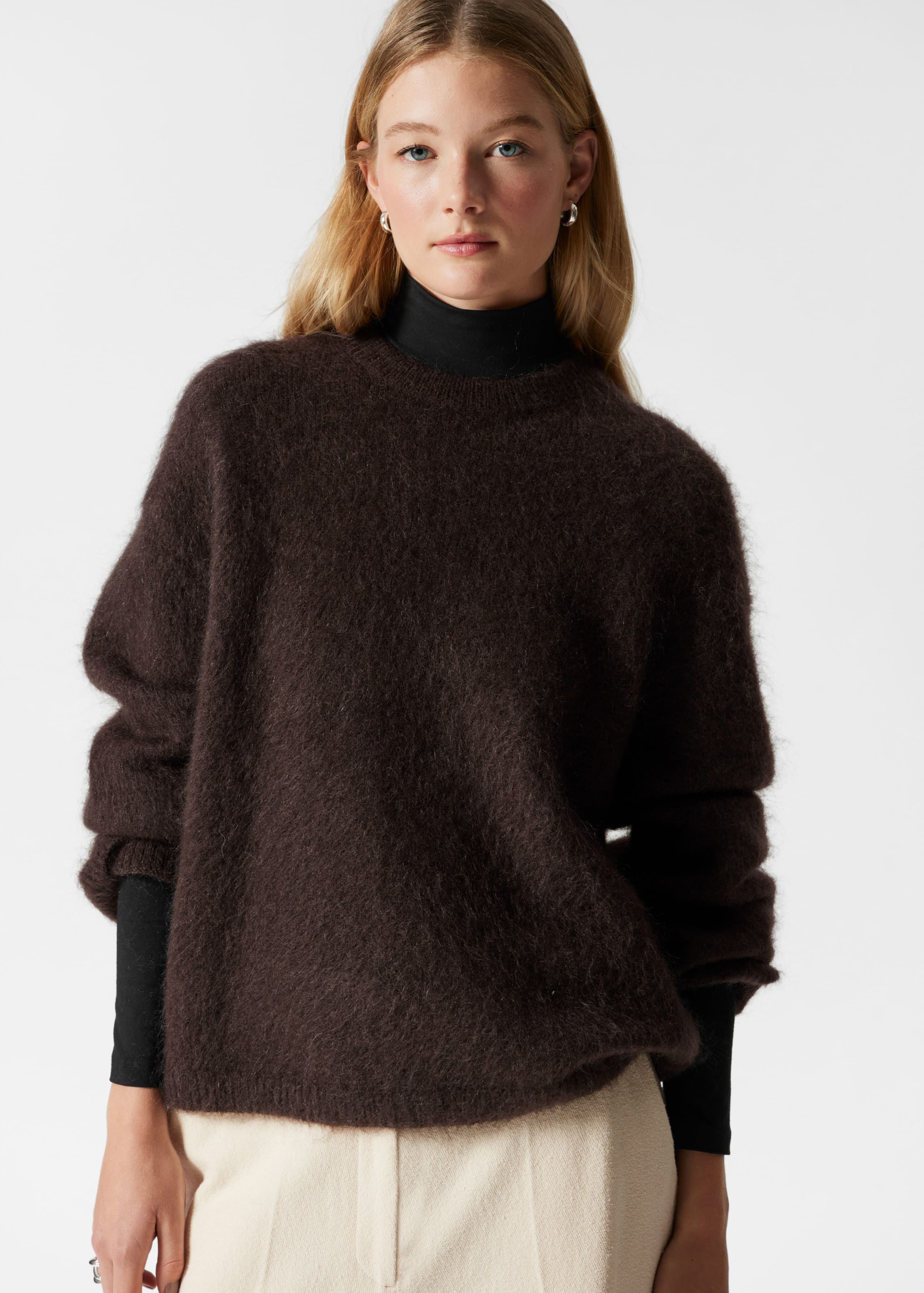 Jersey en mezcla de mohair - Beige - Lookbook