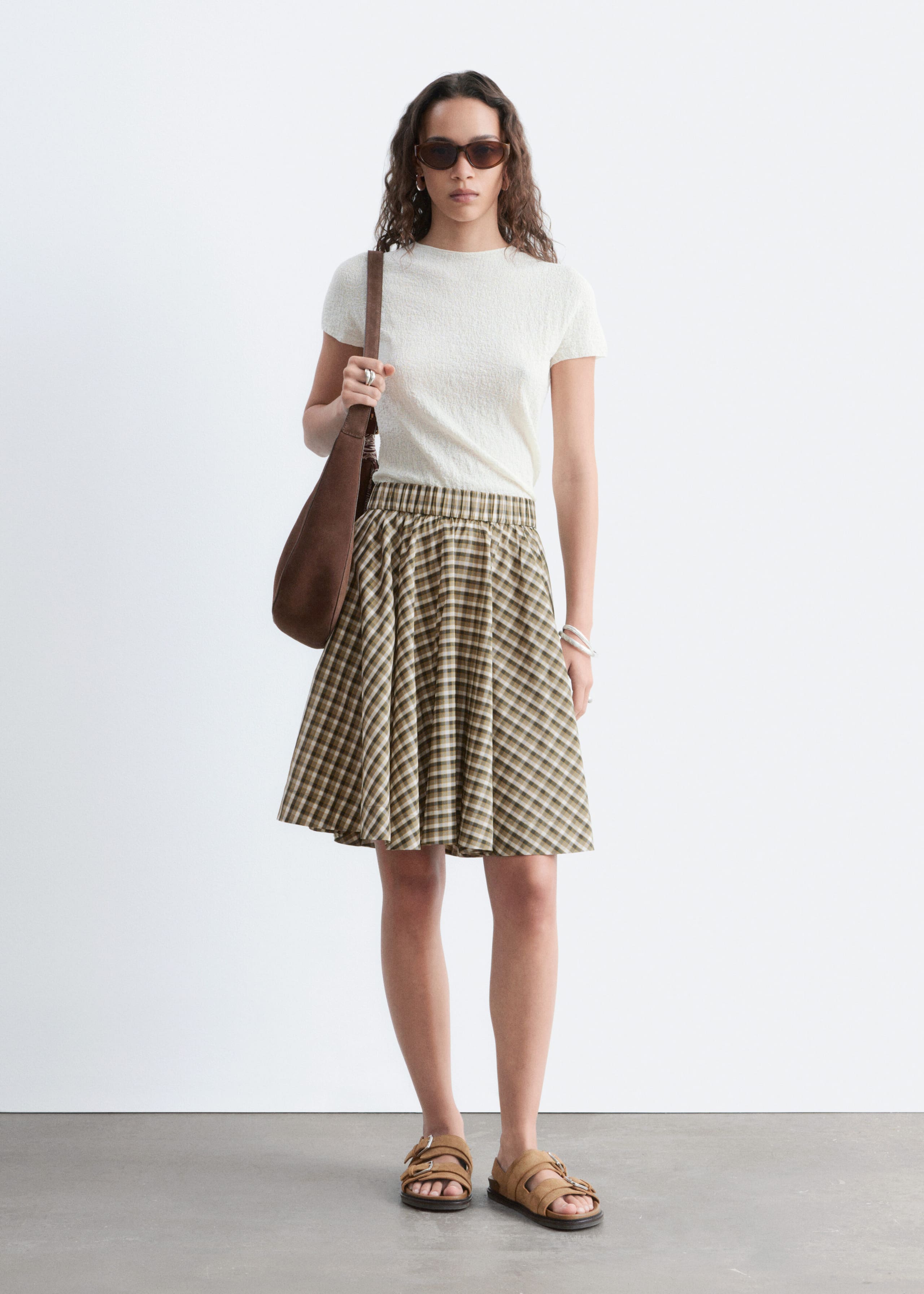 Relaxed Skirt - Green/Checked - Still Life