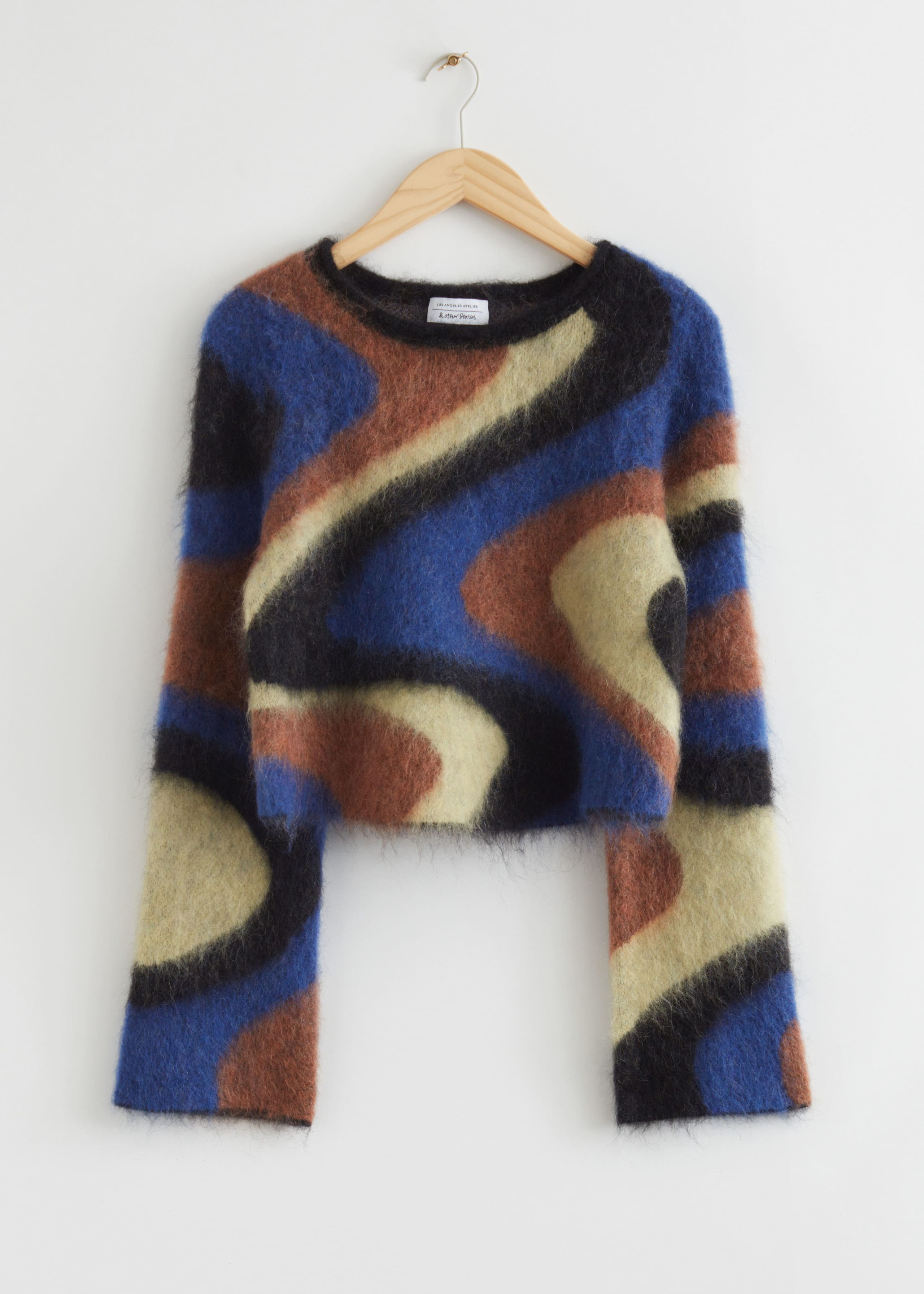 Swirly Jacquard Mohair Sweater - Multi Color - Still Life