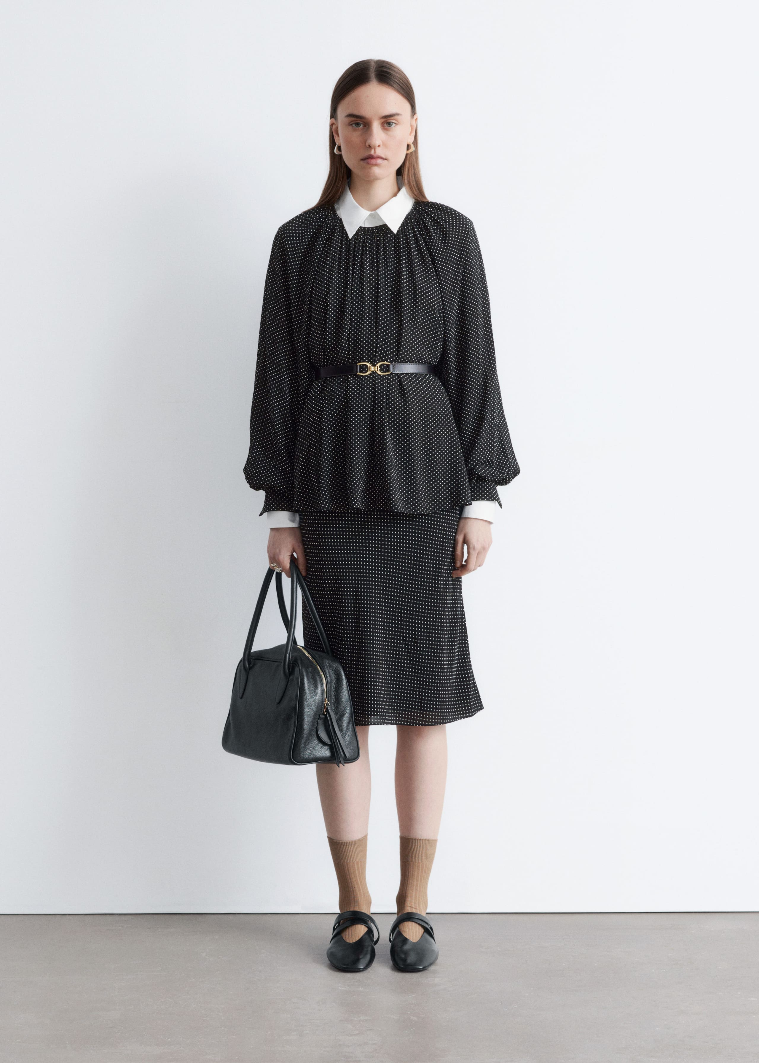 Image of Balloon-Sleeve Blouse