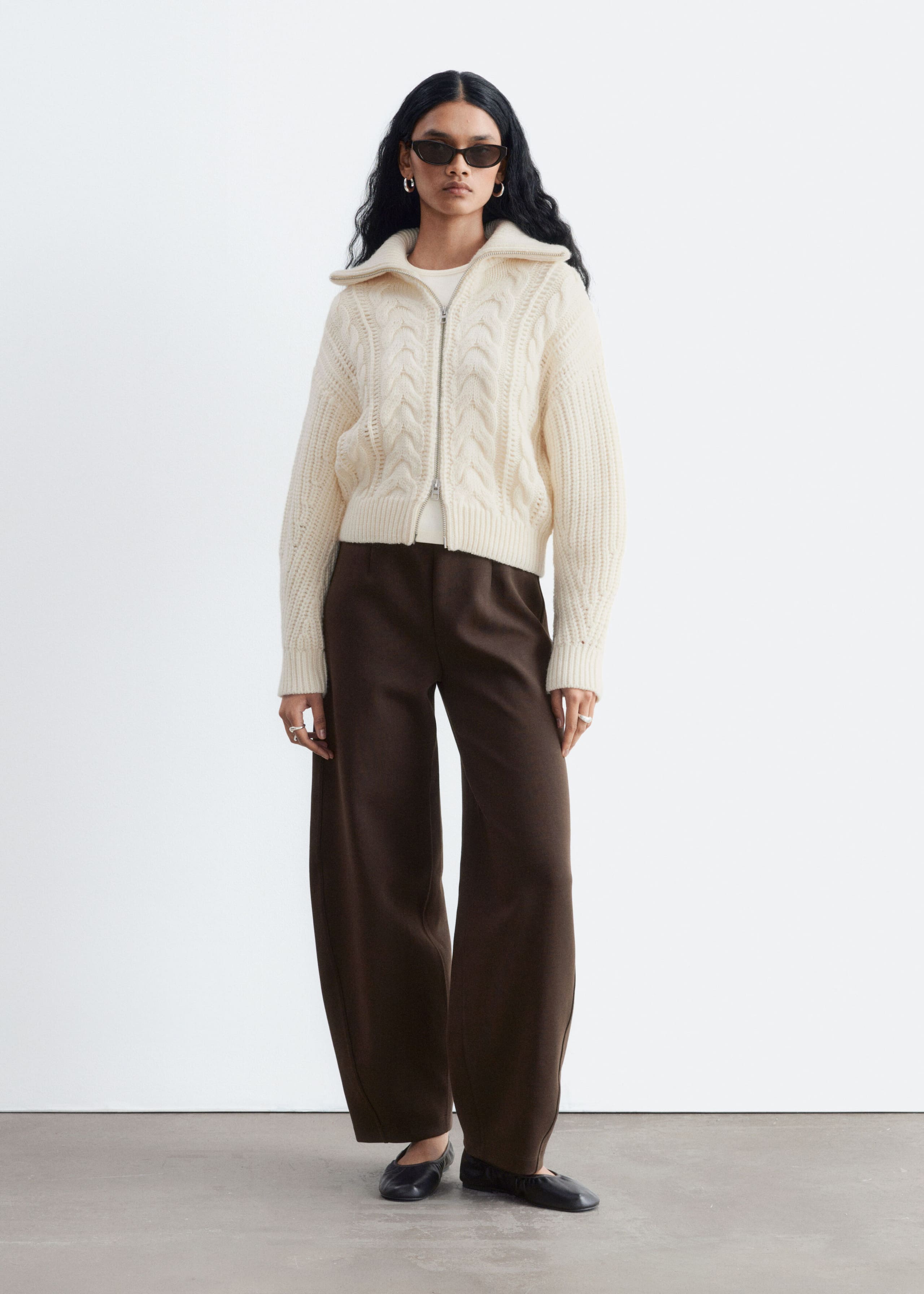 Scuba Jersey Trousers - Dark Brown - Lookbook