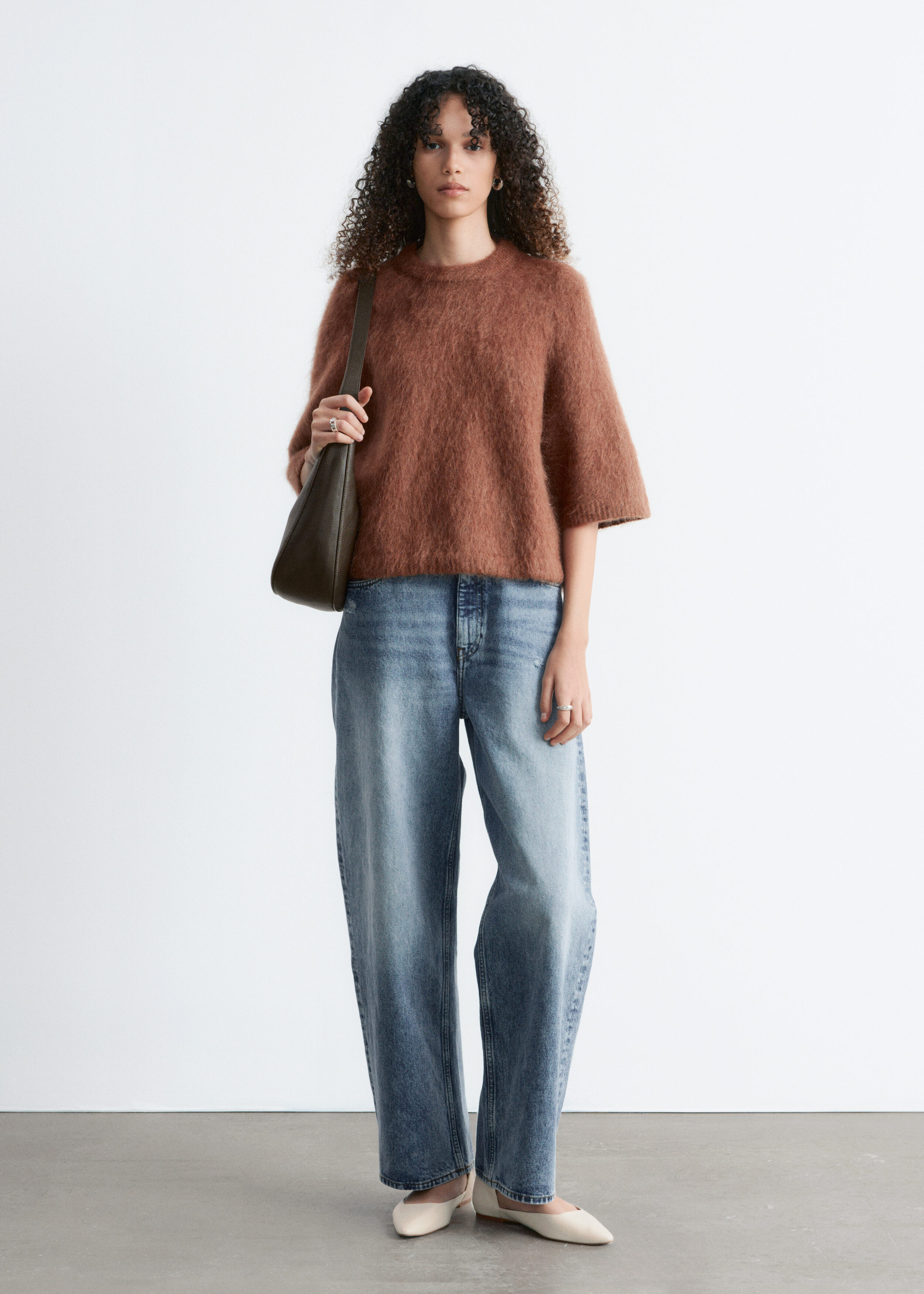 Mohair-Blend Knitted T-shirt - Brown - & Other Stories US