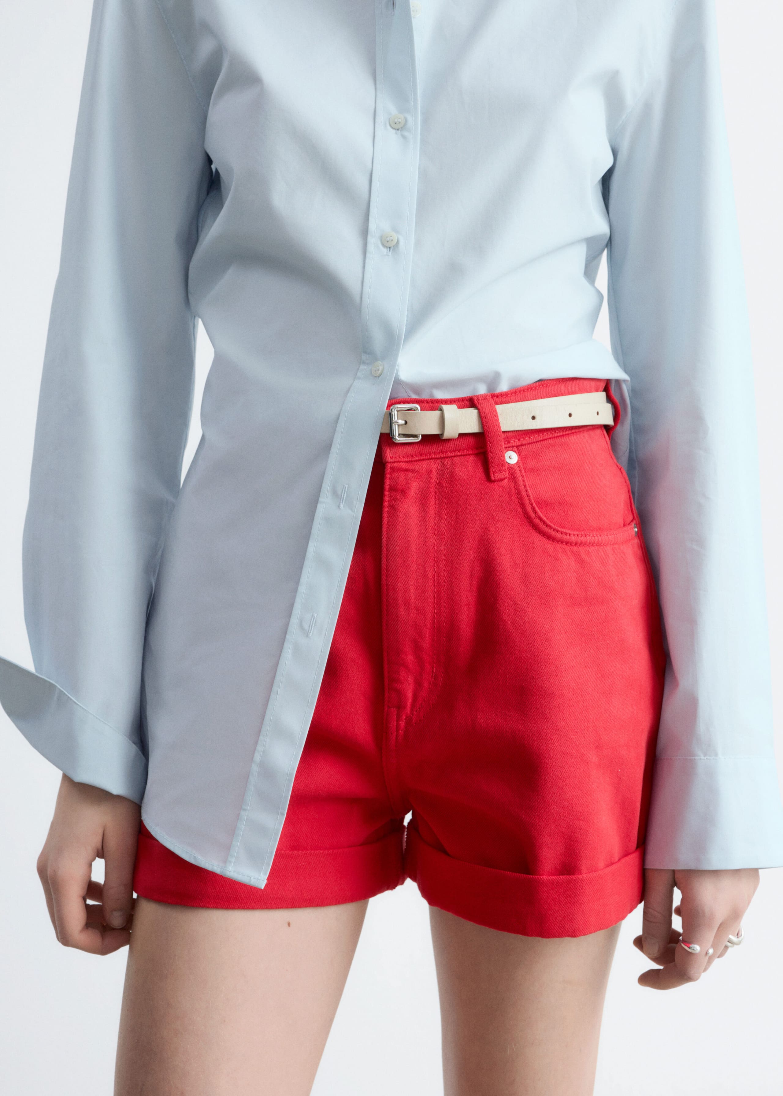 Image of Denimshorts med hög midja