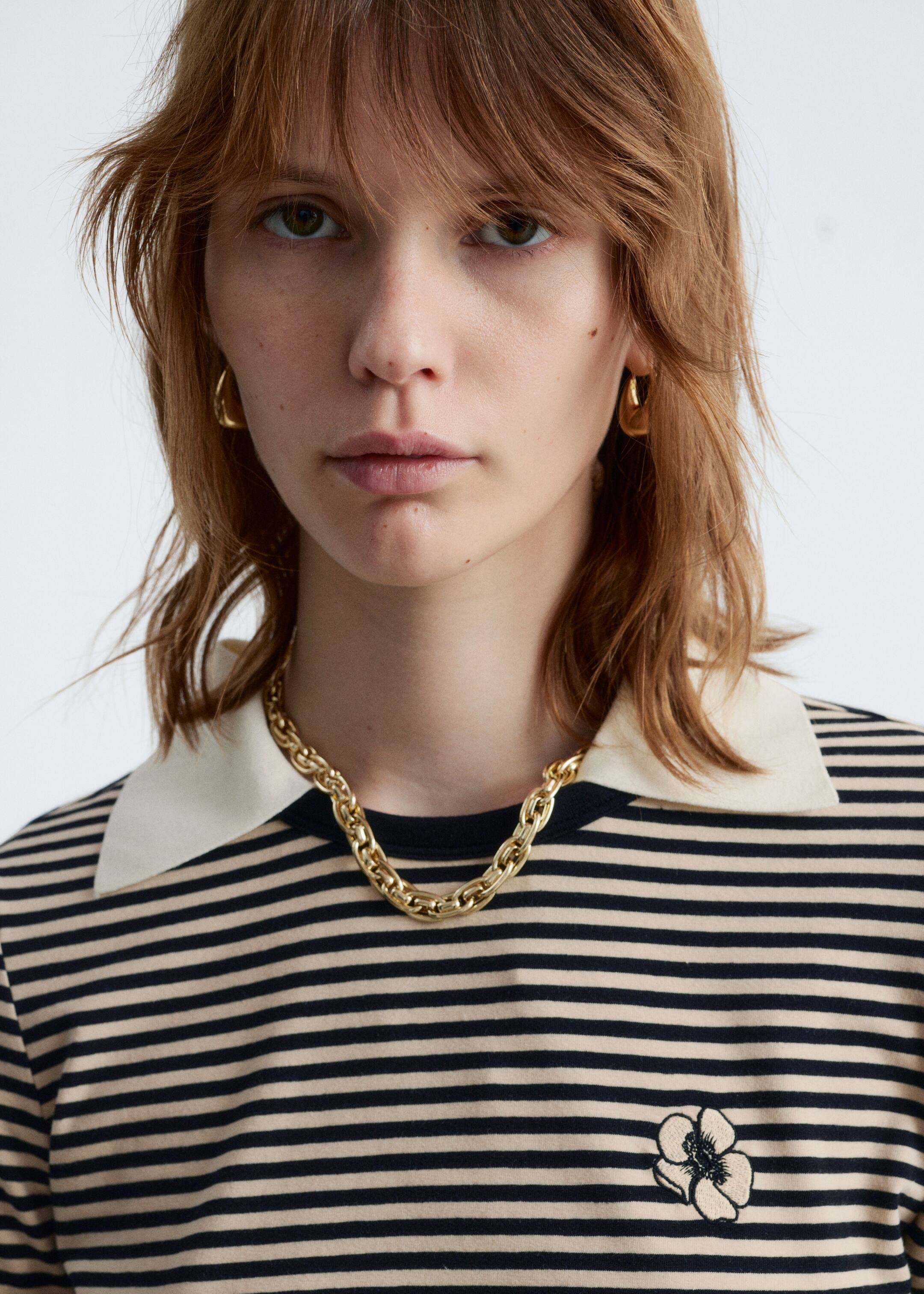 Grösseres Bild ansehen: T-Shirt mit Stickerei - Beige/Schwarz/Gestreift - DAMEN | H&M CH 3
