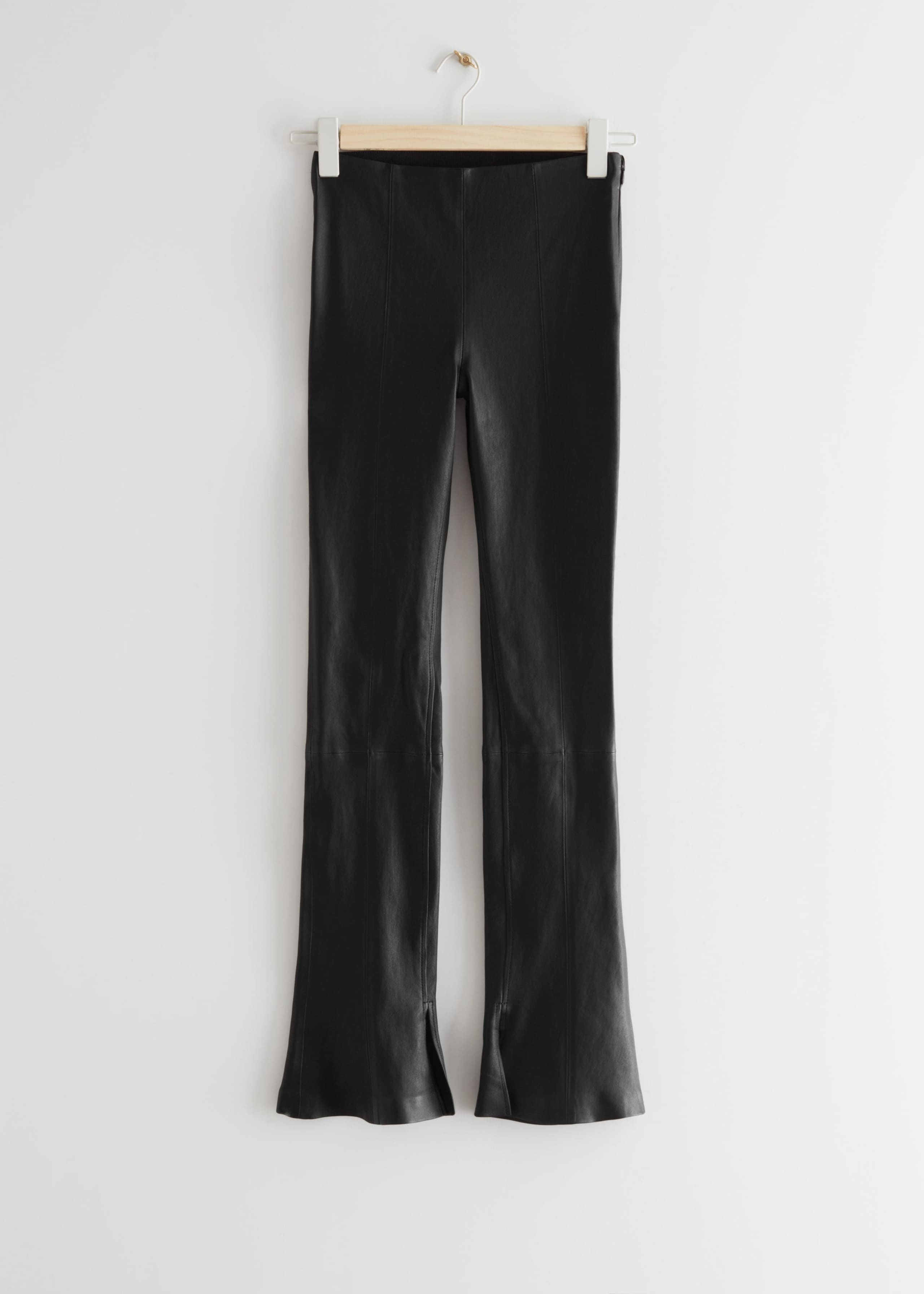 Fitted Leather Trousers - Black - Bodegón