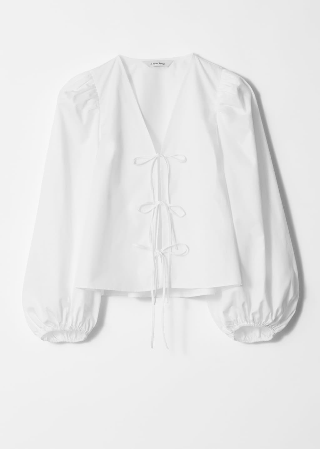 Image of Tie-Front Blouse