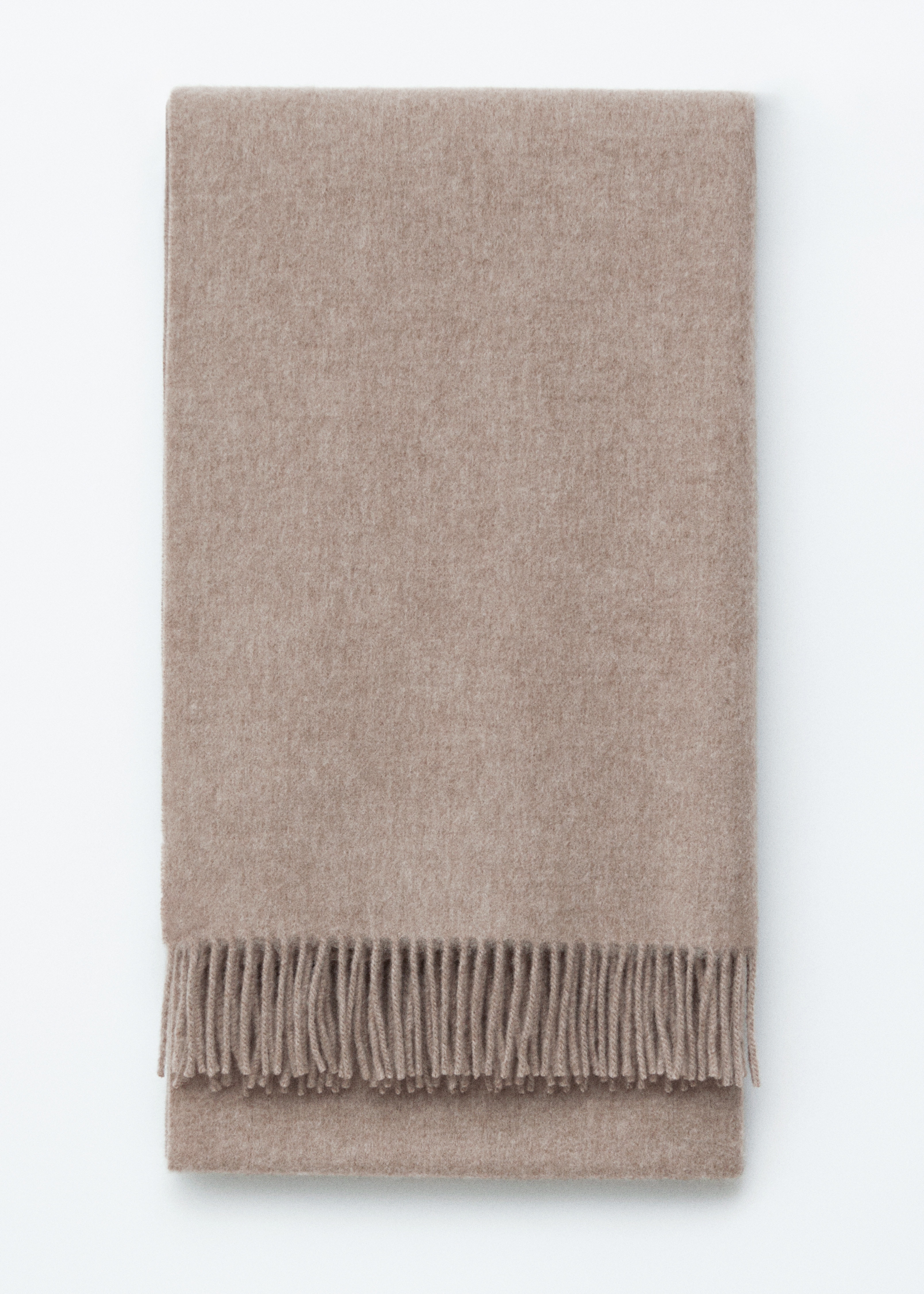 Sciarpa in stile coperta in lana con frange - Beige/Mogano/Crema/Grigio/Nero/Giallo chiaro/Rosso rubino/Bordeaux