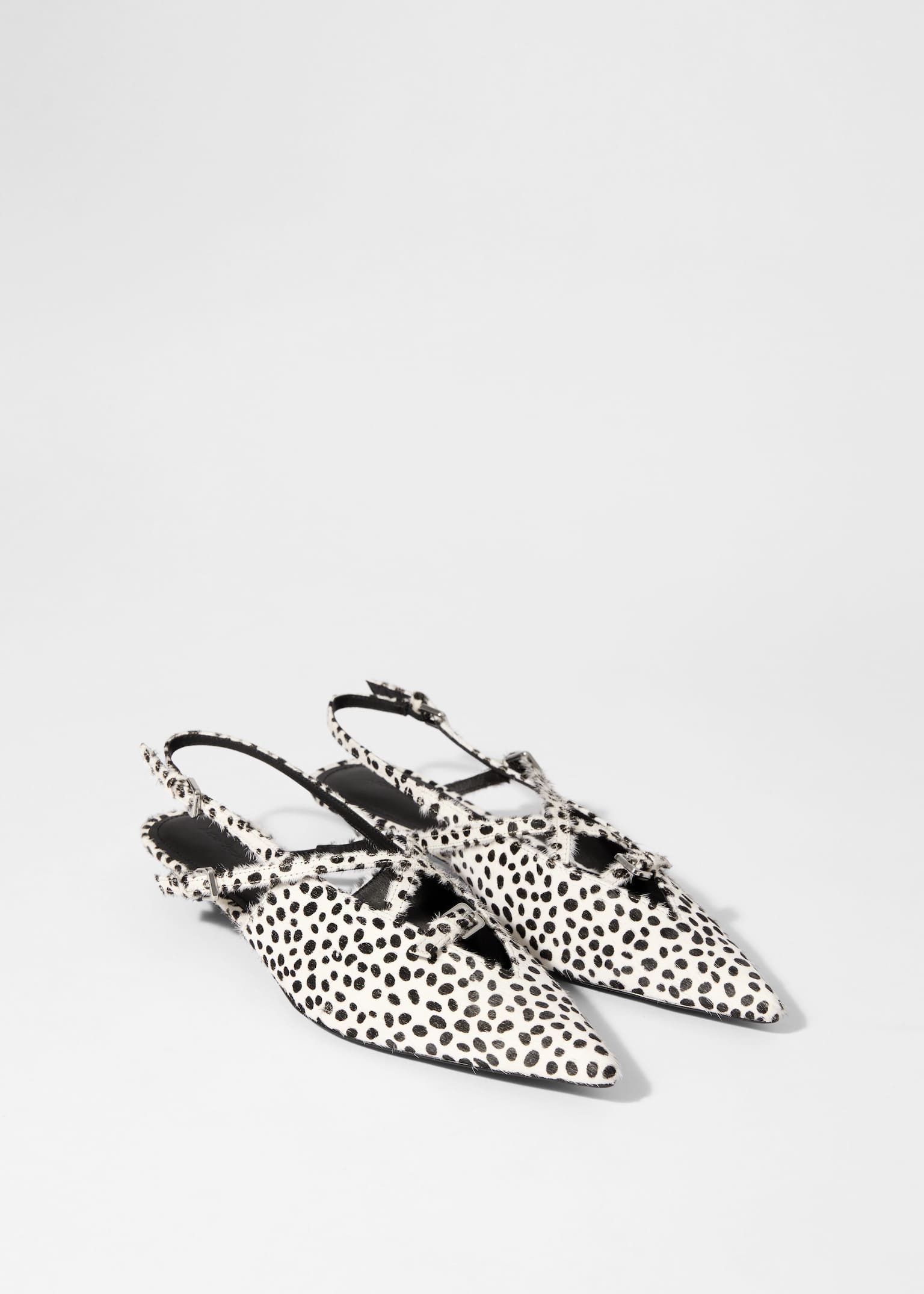 Ballerines à boucles et brides arrière - Imprimé dalmatien/Rouge