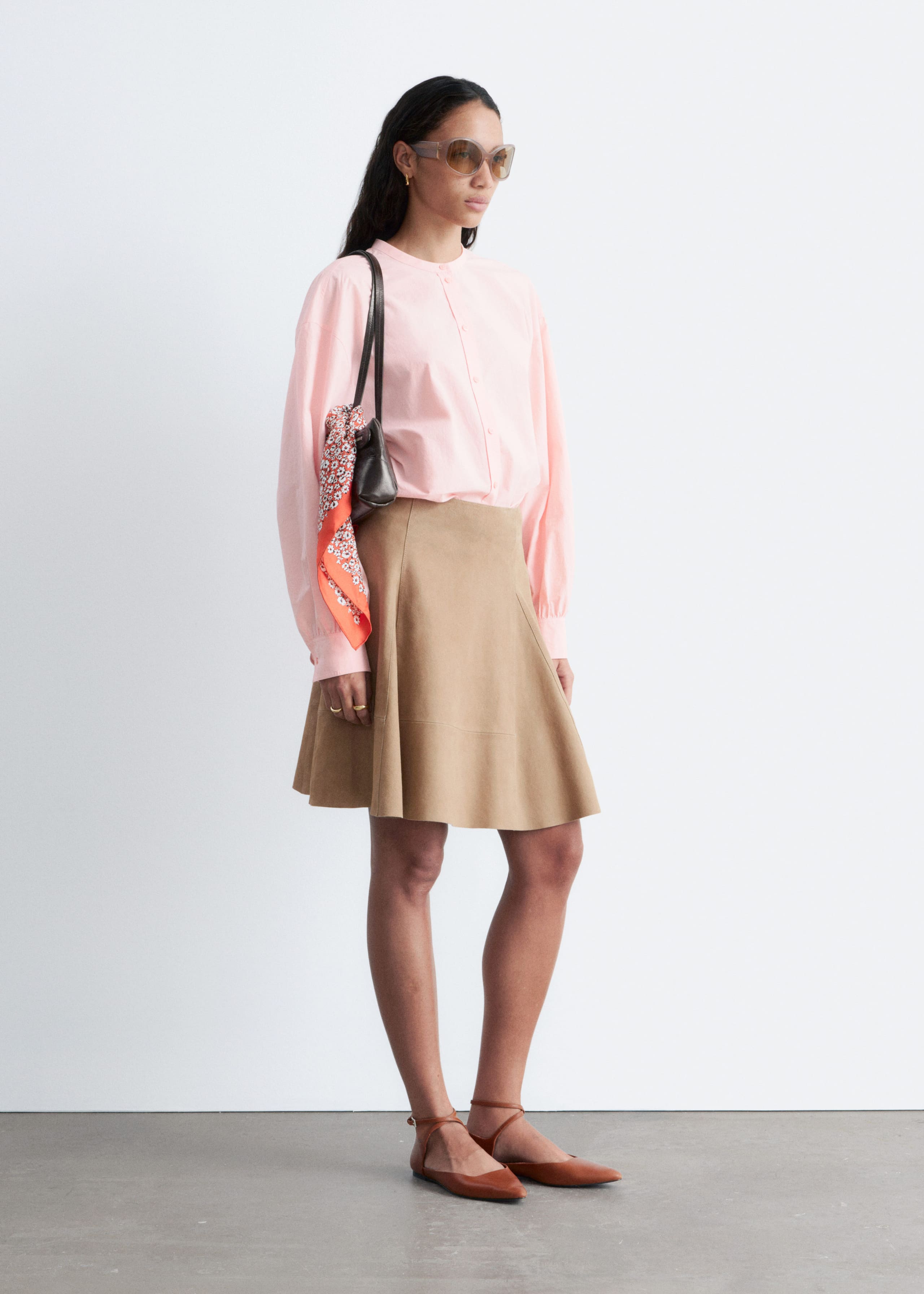 Oversized Cotton Shirt - White - Lookbook