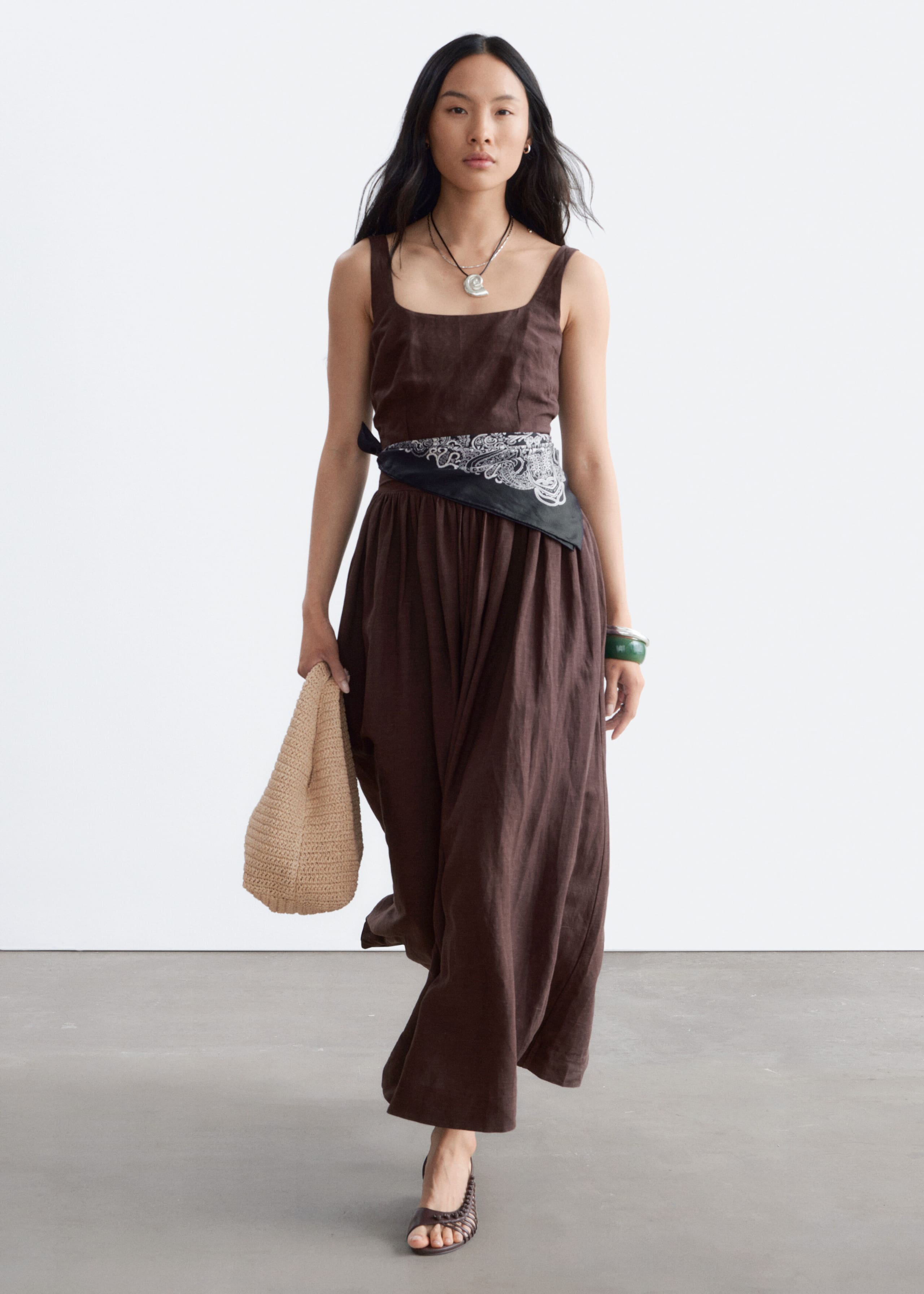 Image of Fit-and-Flare Midi Dress