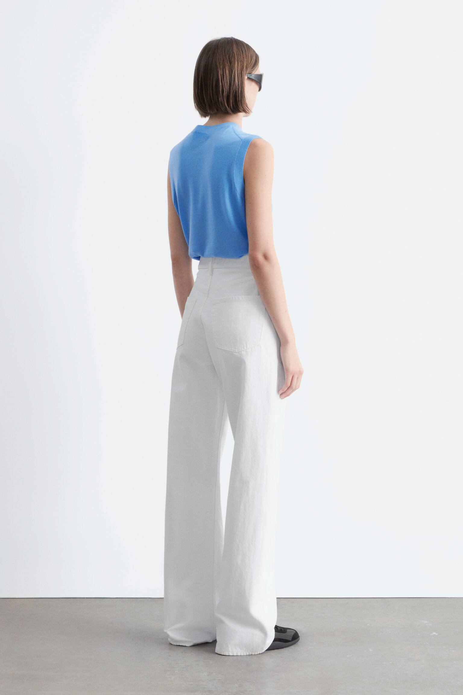 Barrel-Leg Jeans-Бял - 5