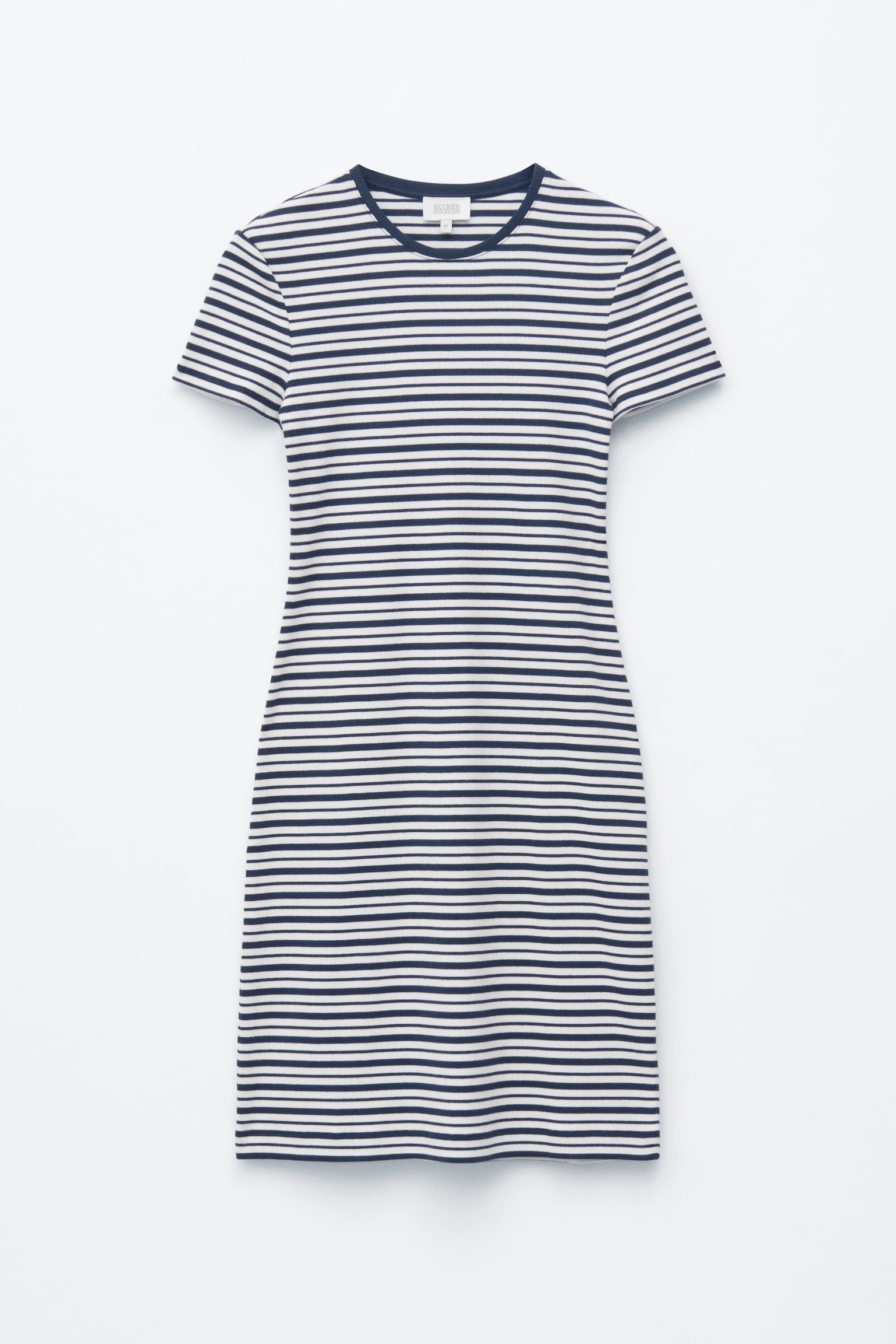 Mini-jurk van katoenen jersey - Wit/blauw/gestreept/Bruin/gestreept - 1