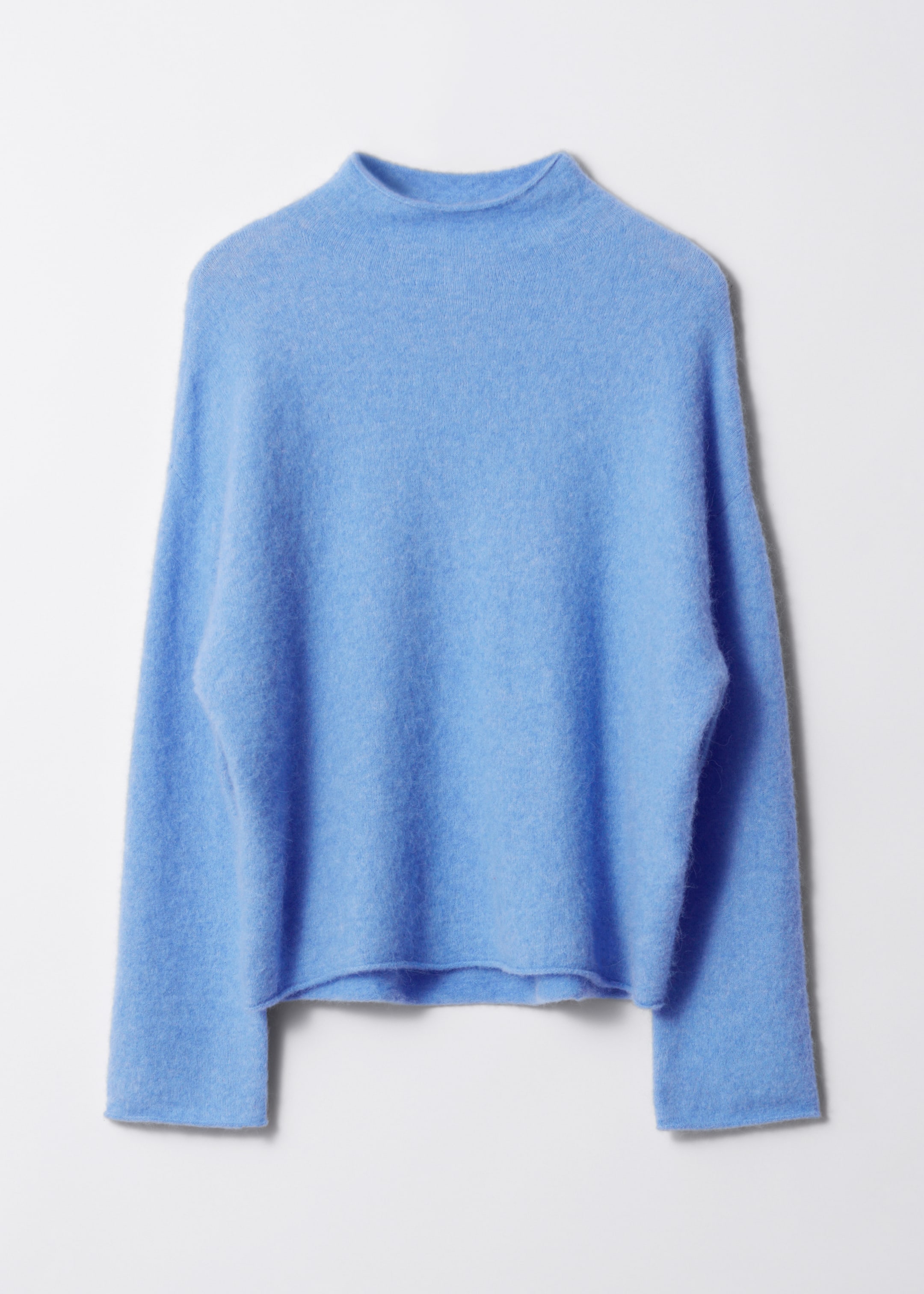 Größeres Bild anzeigen: Alpaka-Strickpullover mit hohem Kragen - Blau - Ladies | H&M AT 1