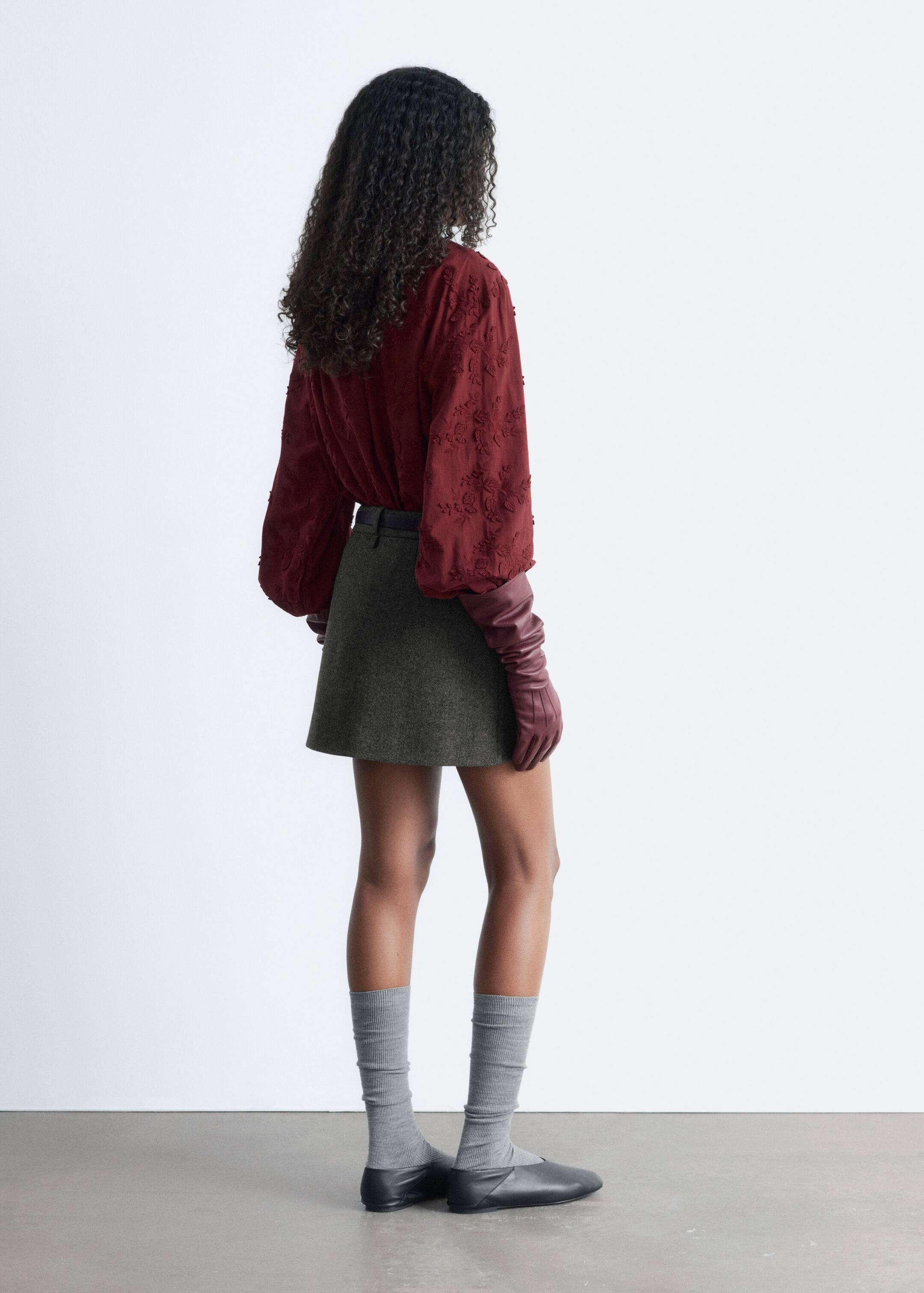 Ingrandisci l'immagine: Voluminous Floral-Appliqué Blouse - Dark Red - DONNA | H&M CH 4