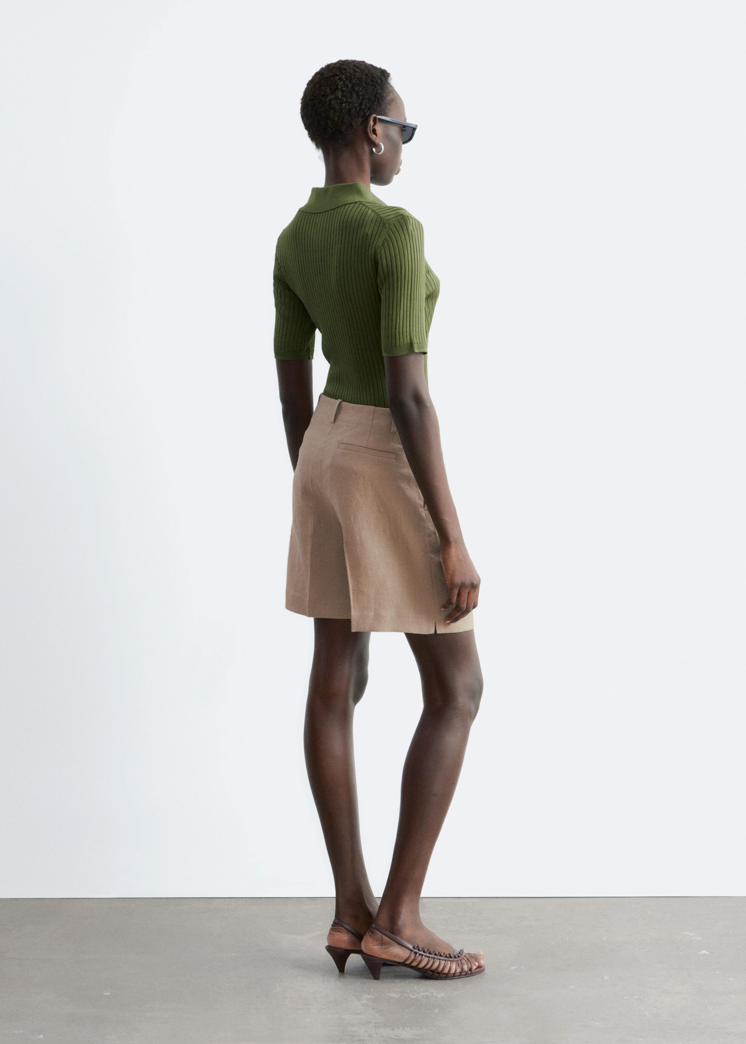 Image of Pleated Linen Shorts