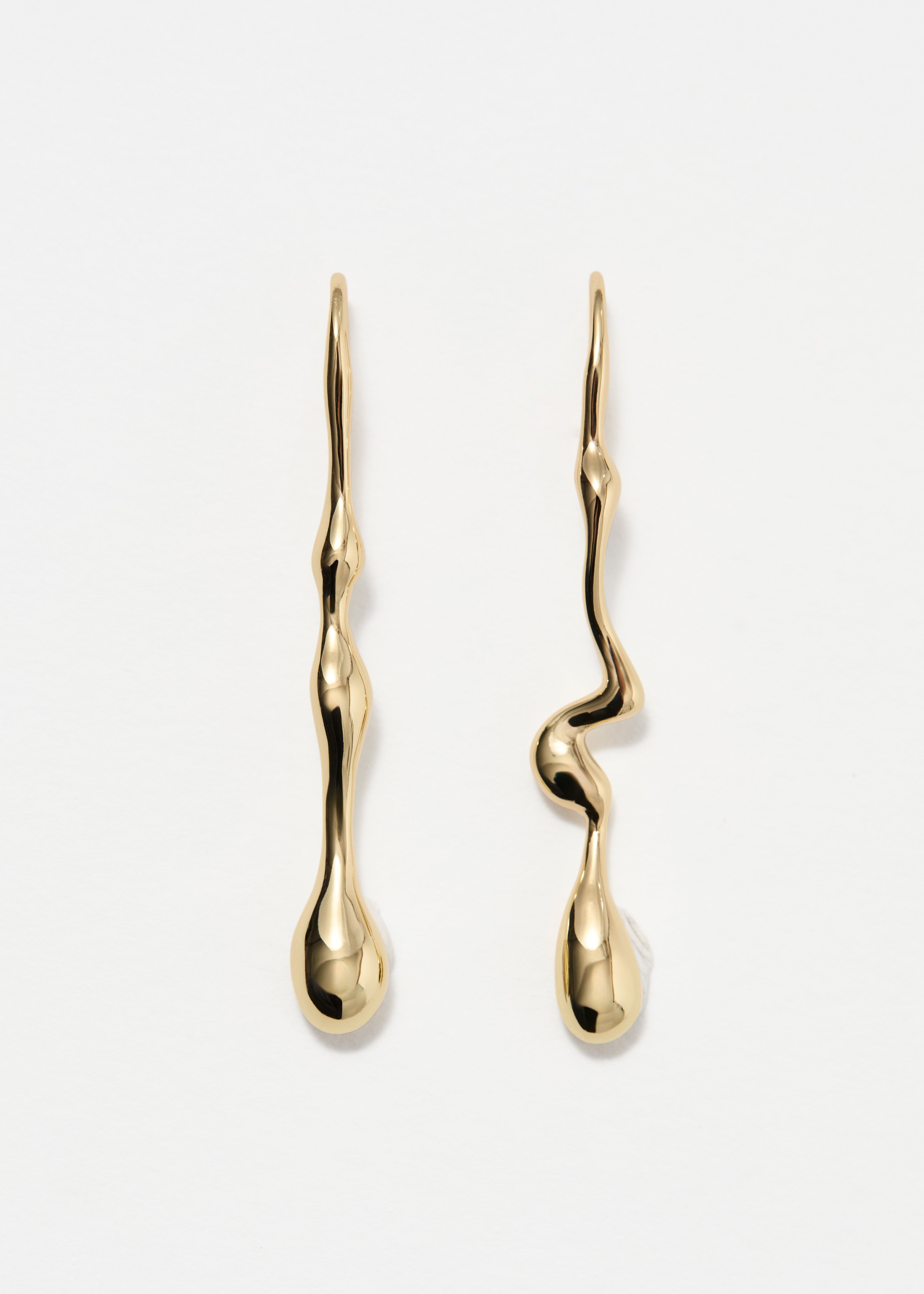 Aflange dråbeøreringe - Guld/Sølv