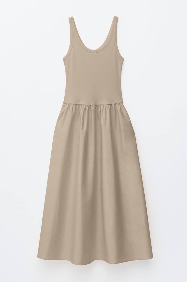 Midikleid mit Tanktop-Oberteil - Beige - 1
