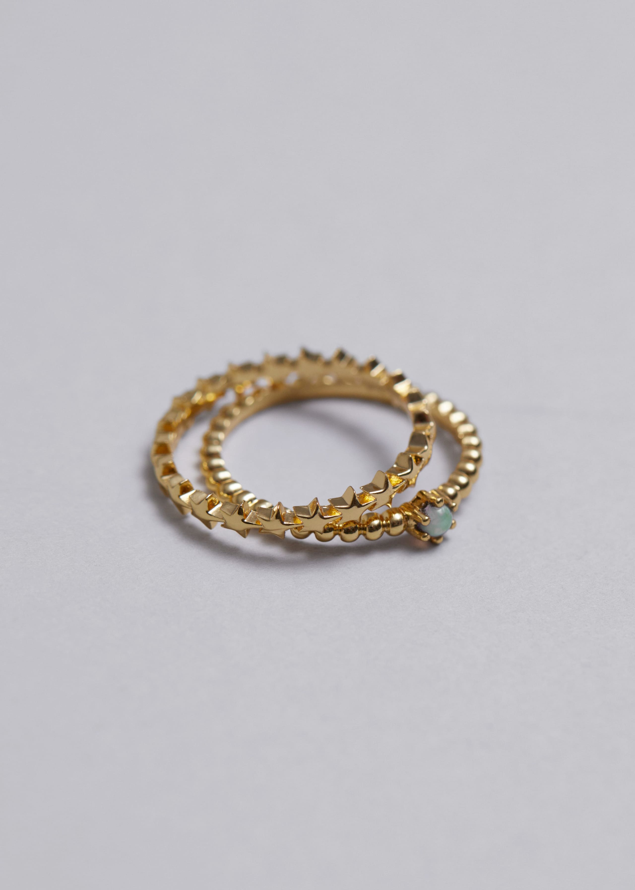 Ring-Set mit Sternform - Gold - Stillleben
