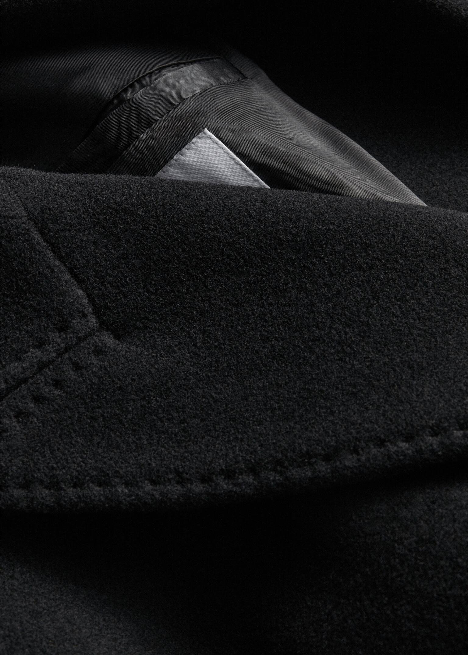 Mellemlang enkeltradet frakke - Sort - 8