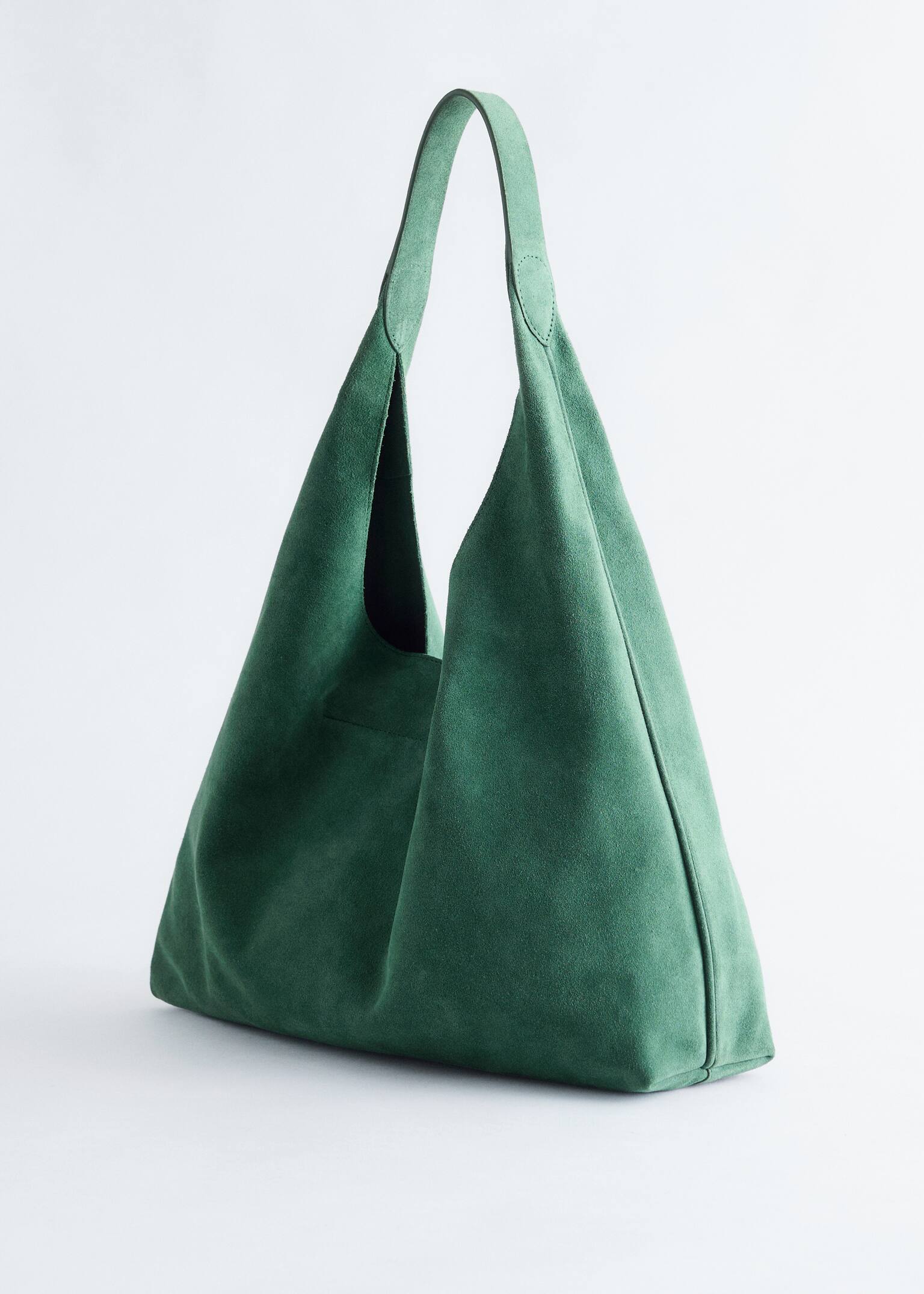 Bolso tipo tote grande de ante - Verde esmeralda/Rojo oscuro/Gris oscuro/Azul claro/Verde/Óxido - 3