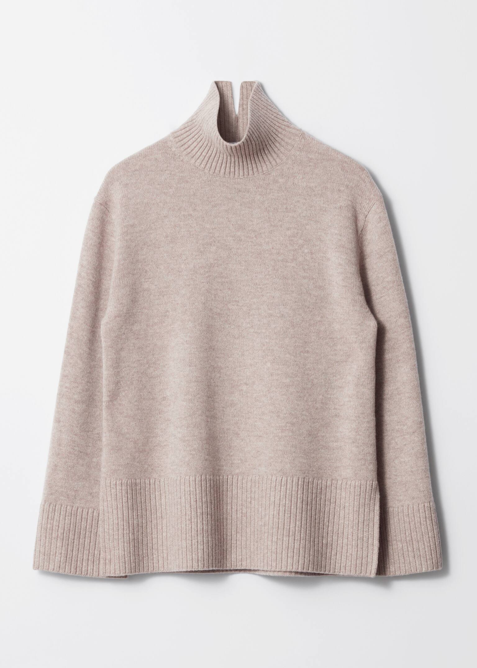 Oversized Turtleneck Wool Jumper - Mole/Dark Mole/Brown/Burgundy