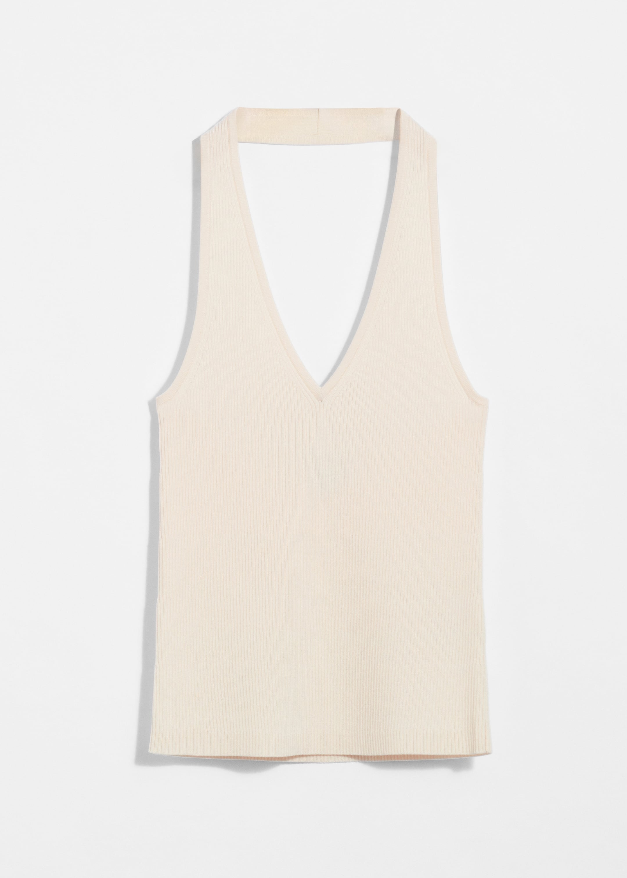 Größeres Bild ansehen: Geripptes Neckholder-Oberteil - Weiß - Ladies | H&M DE 1
